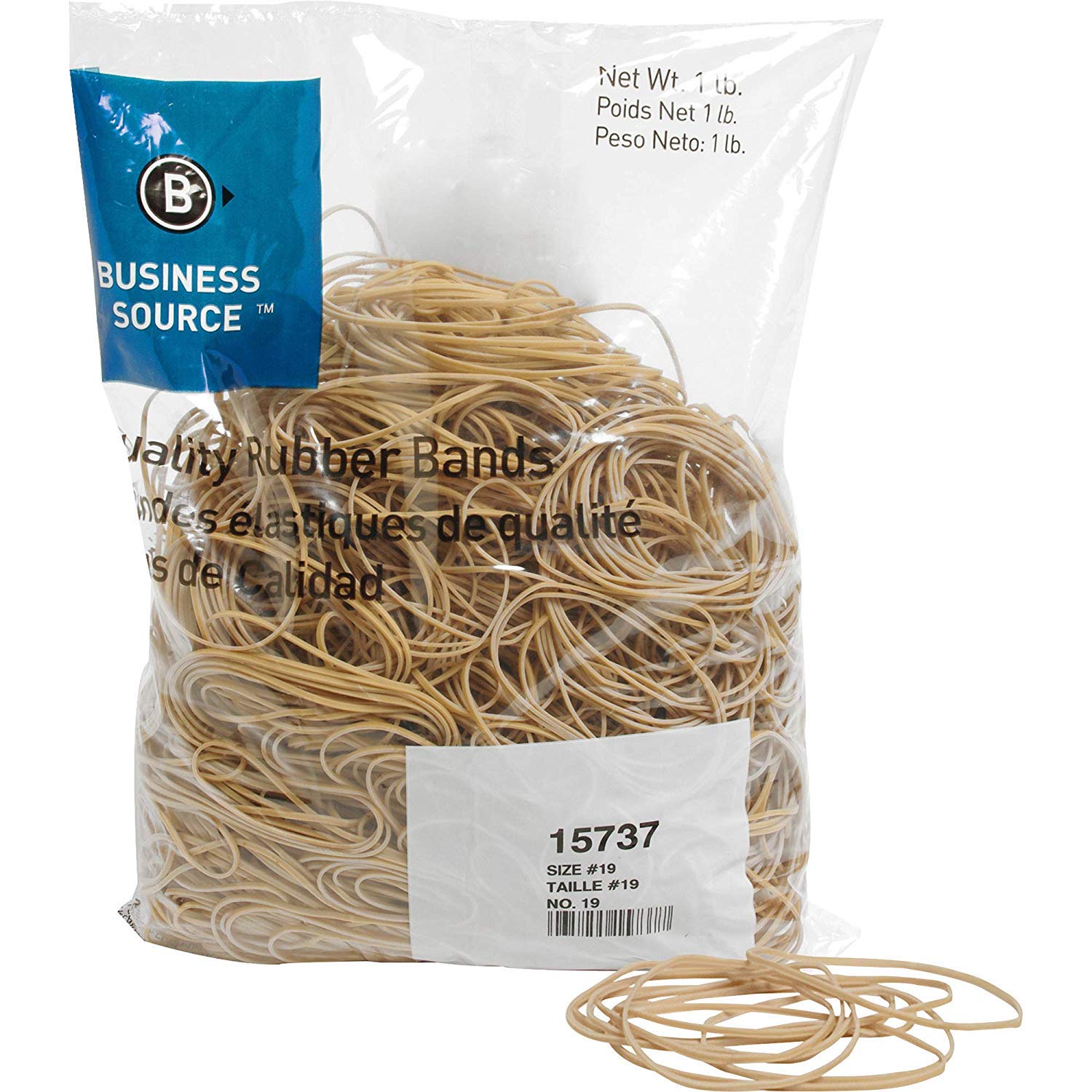 Business Source Size 19 Rubber Bands (15737) - 25 Pack | Heavy Duty Office Rubber Bands for Mailing, Bundling & Organizing | Perfect for Office, Home & School Use