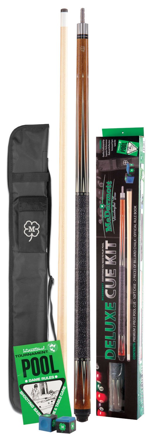 McDermott Deluxe Pool Cue Kit - Professional Billiard Stick with Case & Accessories | Perfect for Home Game Rooms, Bars & Pool Halls