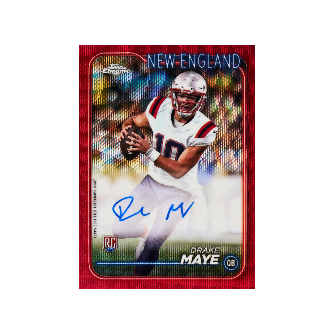 2024 Topps Chrome Football Value Box - 24 Trading Cards with Rookies & Inserts - Perfect for Collectors, Fantasy Sports Fans & Gifts