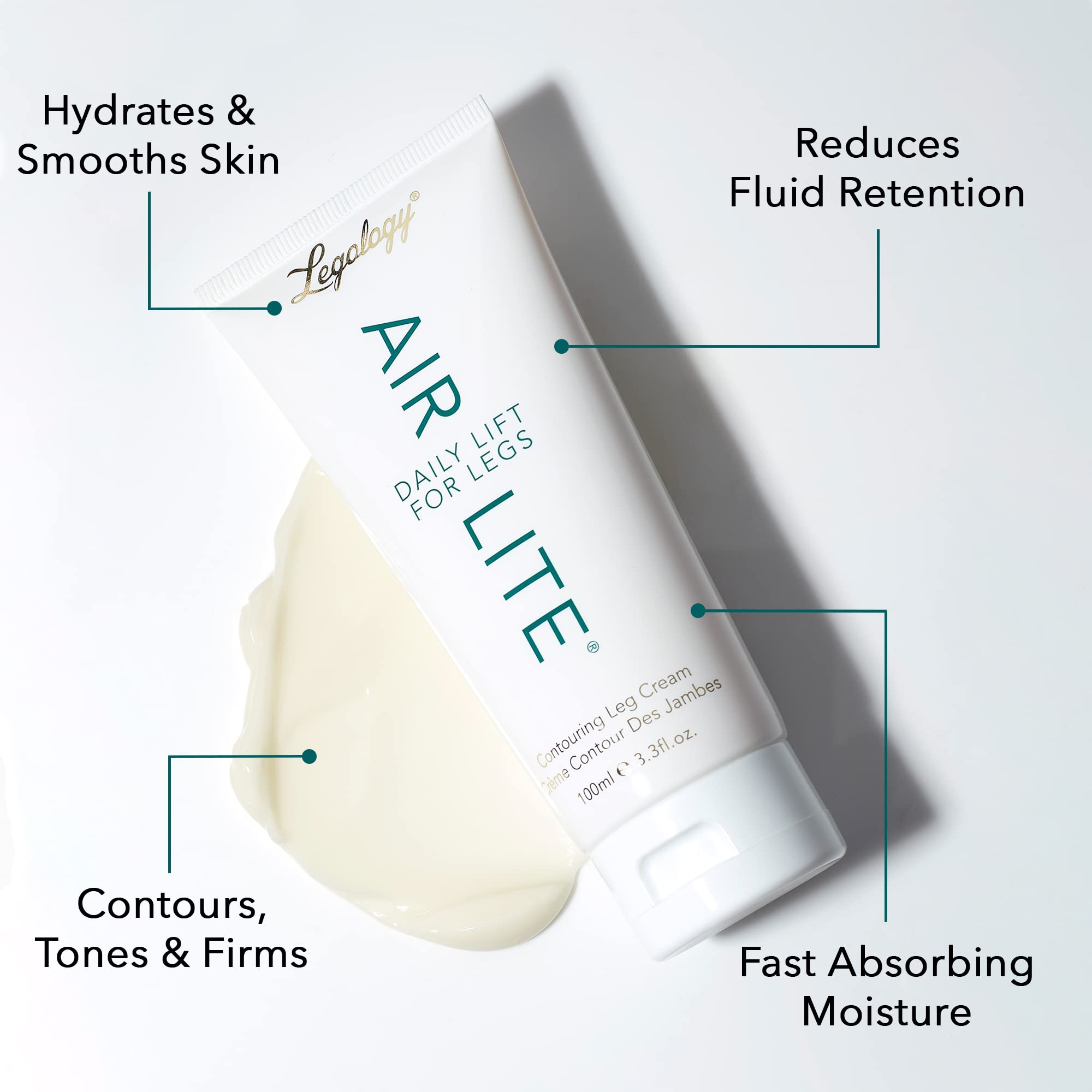 Legology Air-Lite Firming & Contouring Cream for Legs - Anti-Cellulite Treatment, Travel Size 50ml | Best for Post-Workout Recovery & Summer Skin Prep