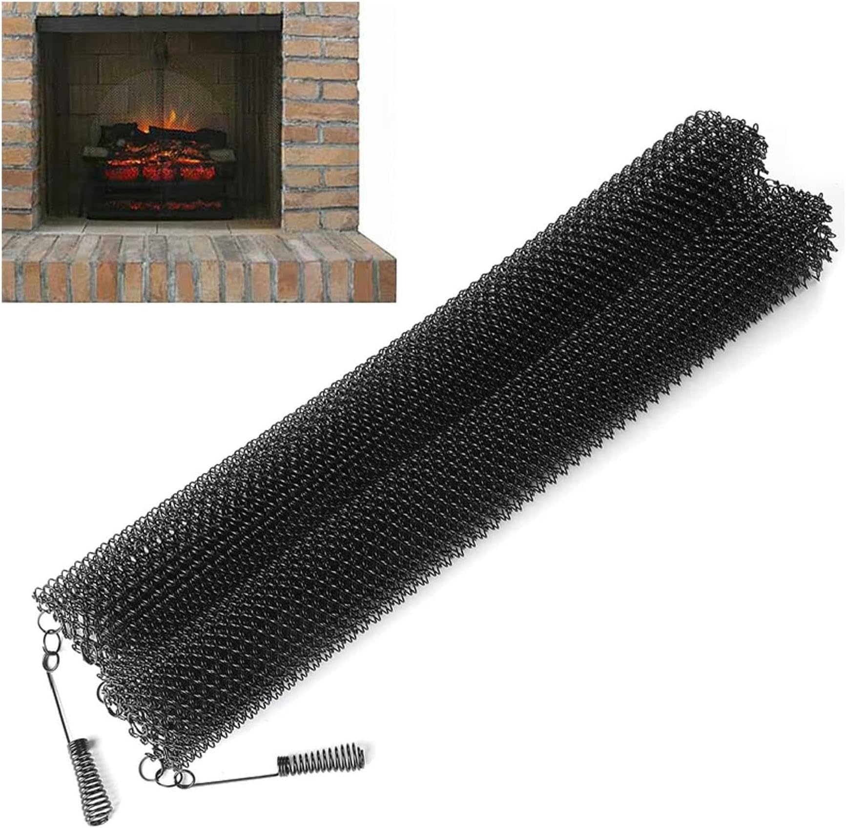 BTURYT Fireplace Screen Mesh Curtain - 2 Pack Replacement Spark Guard for Fireplace, Effective Fireplace Protection Mesh for Home Safety - Perfect for Indoor & Outdoor Fire Pits, Wood Stoves, and Fireplace Safety