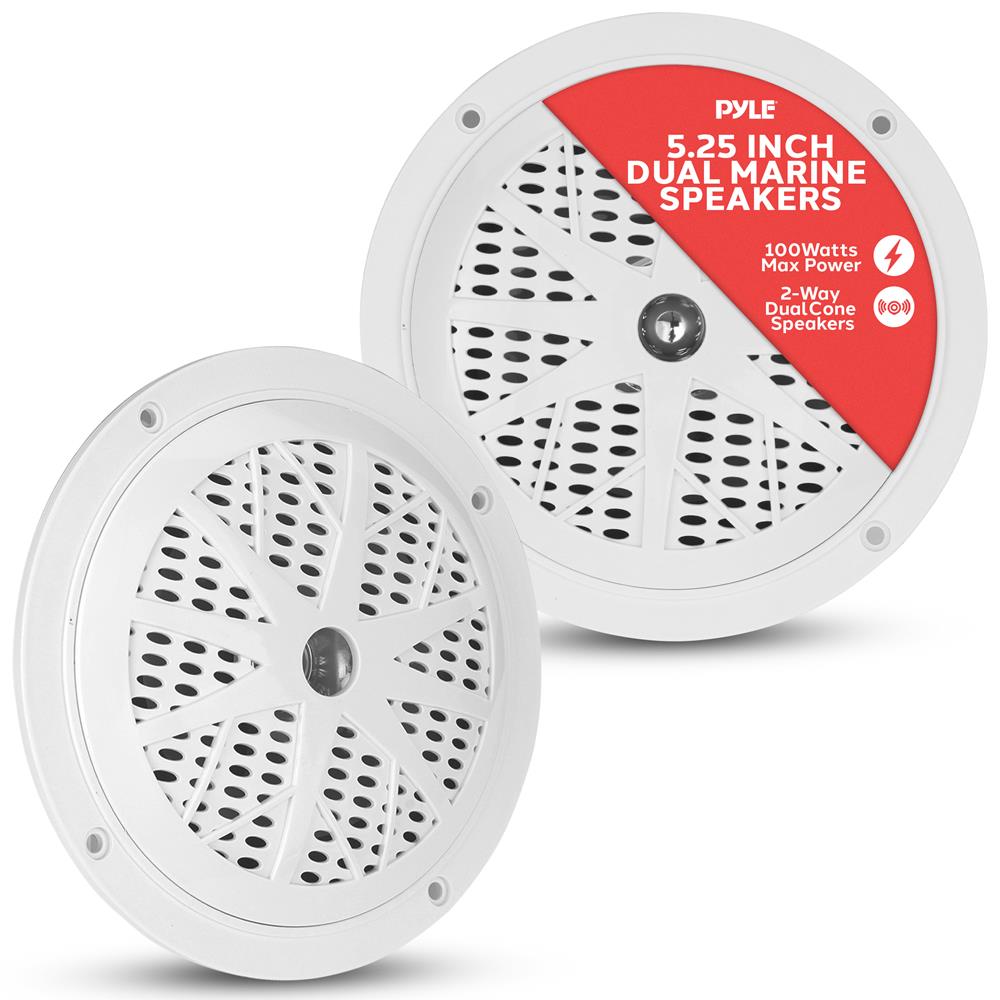 5.25 Inch Marine Component Speakers - Waterproof Boat Audio System for Outdoor, Boating, and Marine Use