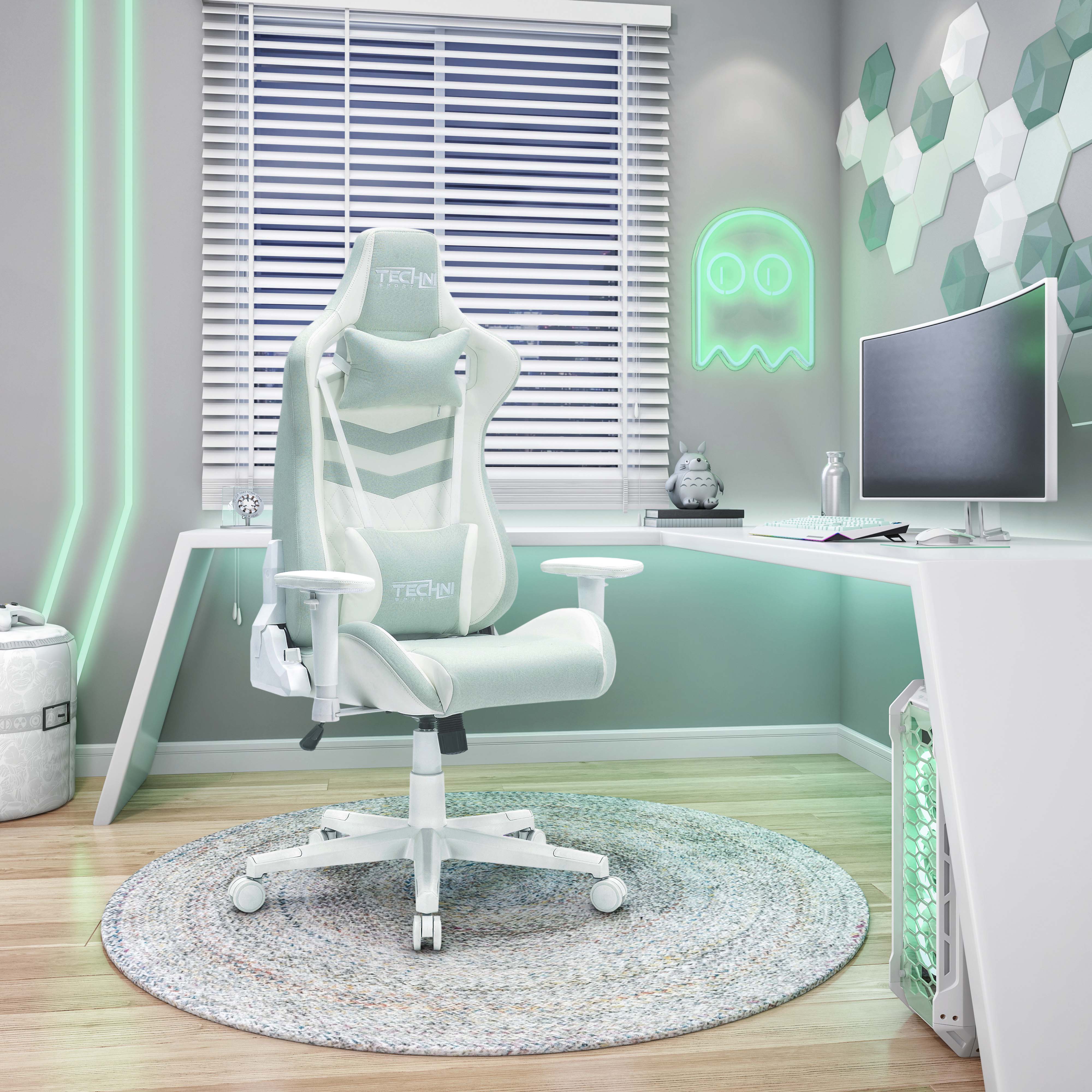 Techni Sport TS86 17 Pastel Fabric Ergonomic Gaming Chair - Comfortable Office & Home Computer Desk Chair for Gaming, Working & Studying