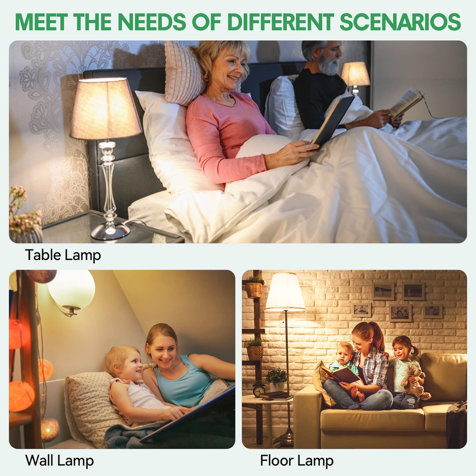 3-Way LED Light Bulbs 50W/100W/150W Equivalent, Cool White 4000K, 5W/10W/15W Energy Saving, 700LM/1400LM/2100LM Brightness - Perfect for Table Lamps, Floor Lamps, Bedside Lighting & Living Room Ambiance