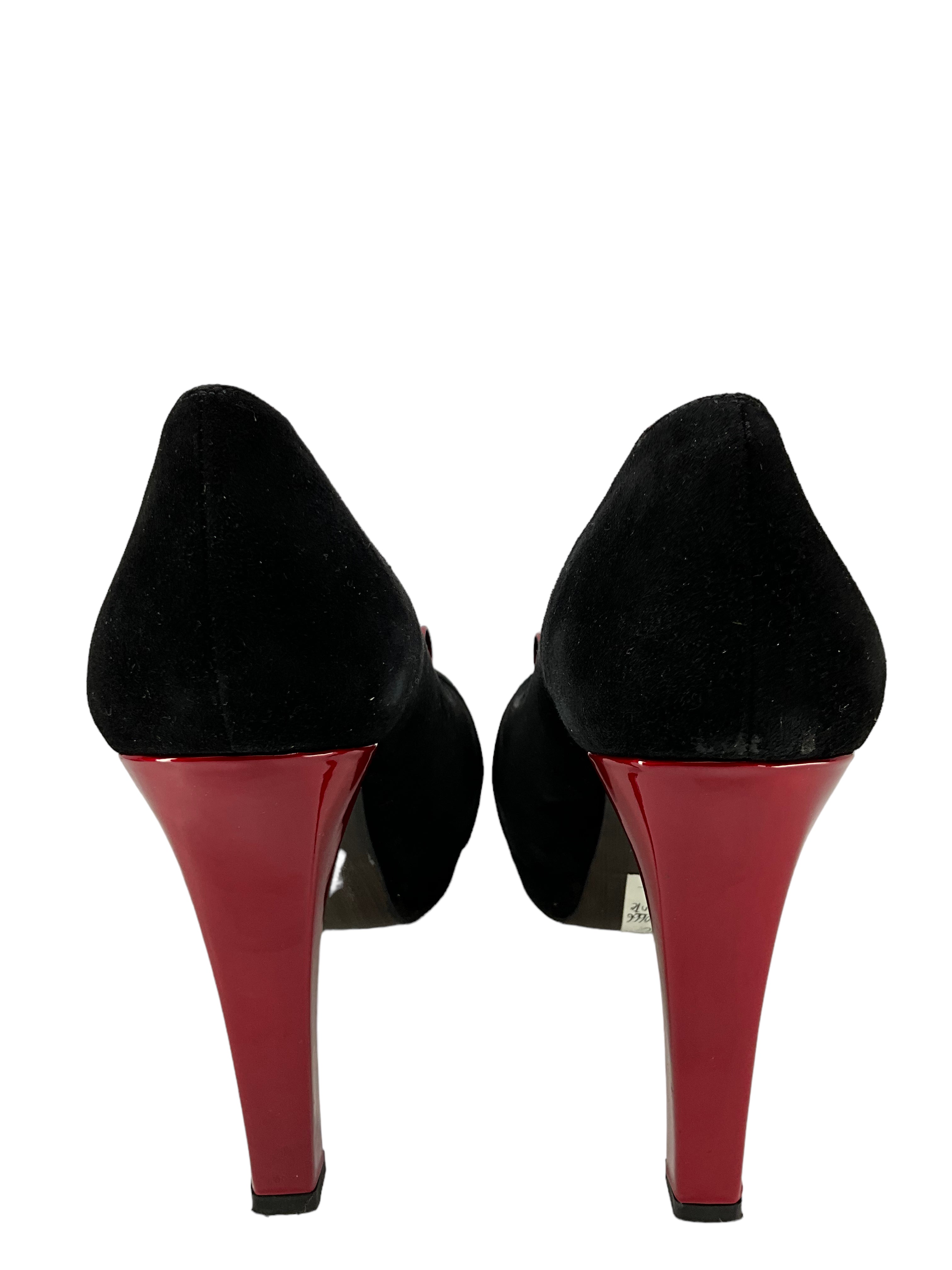 Stuart Weitzman Black Suede Platform Pumps Women's Size 6.5 - Elegant High Heels for Office, Party & Special Occasions