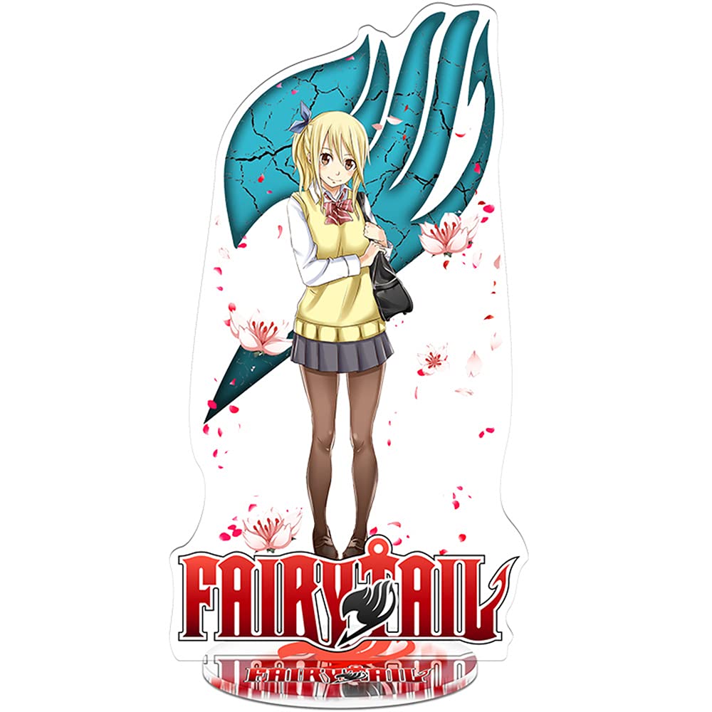 Fairy Tail Anime Standing Figure - Clear Miniature Desk Decoration with Stand | Perfect for Office, Home, and Anime Collection Displays