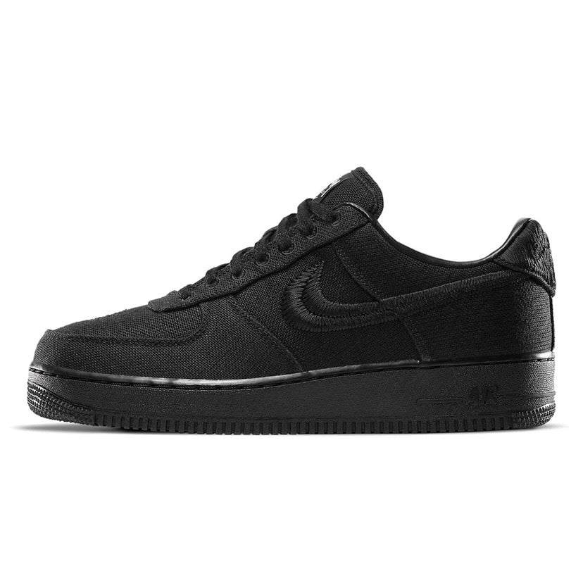 Nike Air Force 1 Low x Stussy Black Sneakers - Men's Streetwear Basketball Shoes for Casual Wear & Urban Fashion