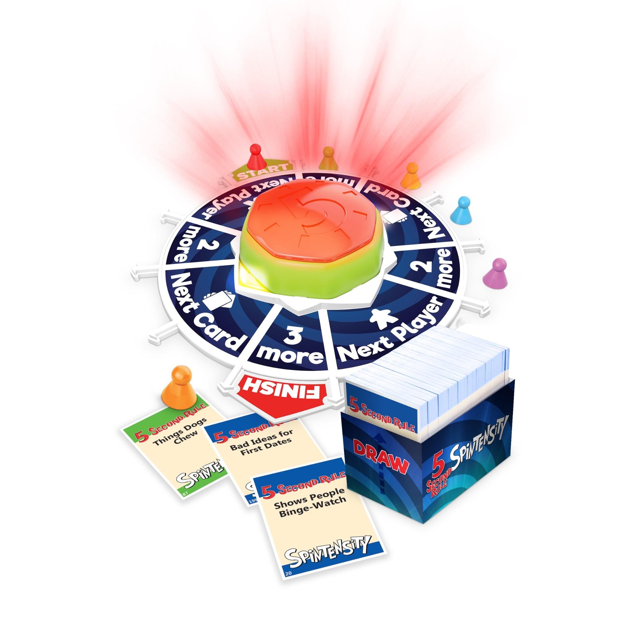 5 Second Rule Spintensity Game - Fun & Fast Family Board Game for Kids & Adults - Perfect for Parties, Game Nights & Family Gatherings