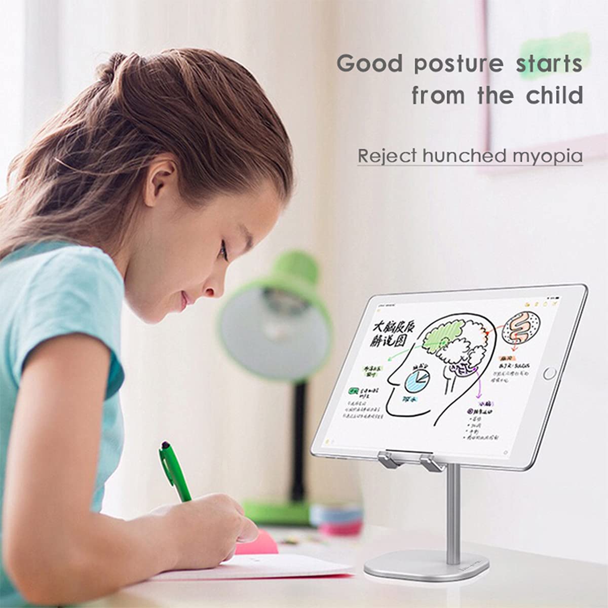 Adjustable Phone Stand Holder for Desk - Compatible with iPhone, iPad, Android Smartphones & Nintendo Switch (4-10 Inch Devices) | Perfect for Video Calls, Gaming & Hands-Free Viewing | Silver