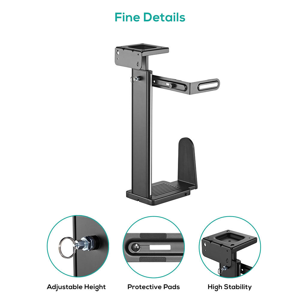 Activiva Ultra Wide Adjustable Wall & Under Desk PC Mount - Heavy Duty Monitor Arm for Dual Screens, Ergonomic Workspace Setup for Home Office & Gaming Stations