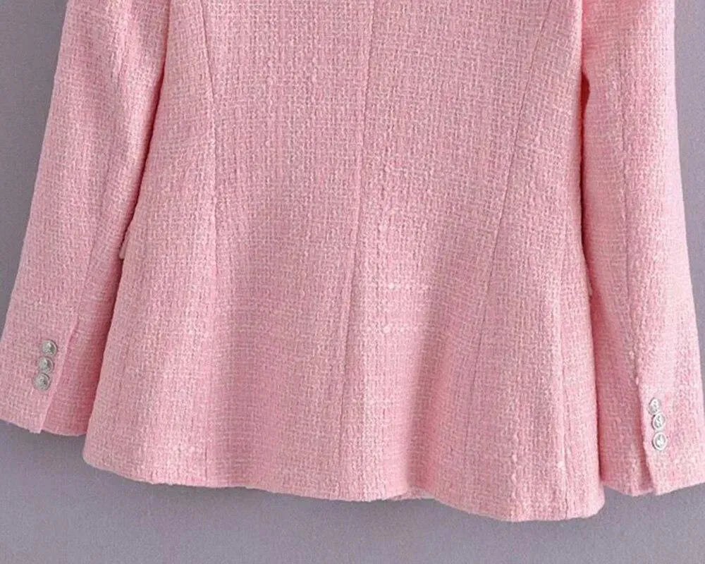 Stylish Pink Tweed Shorts Suit for Women | Summer Office Wear & Casual Outfits | Perfect for Business Meetings, Dates & Weekend Getaways