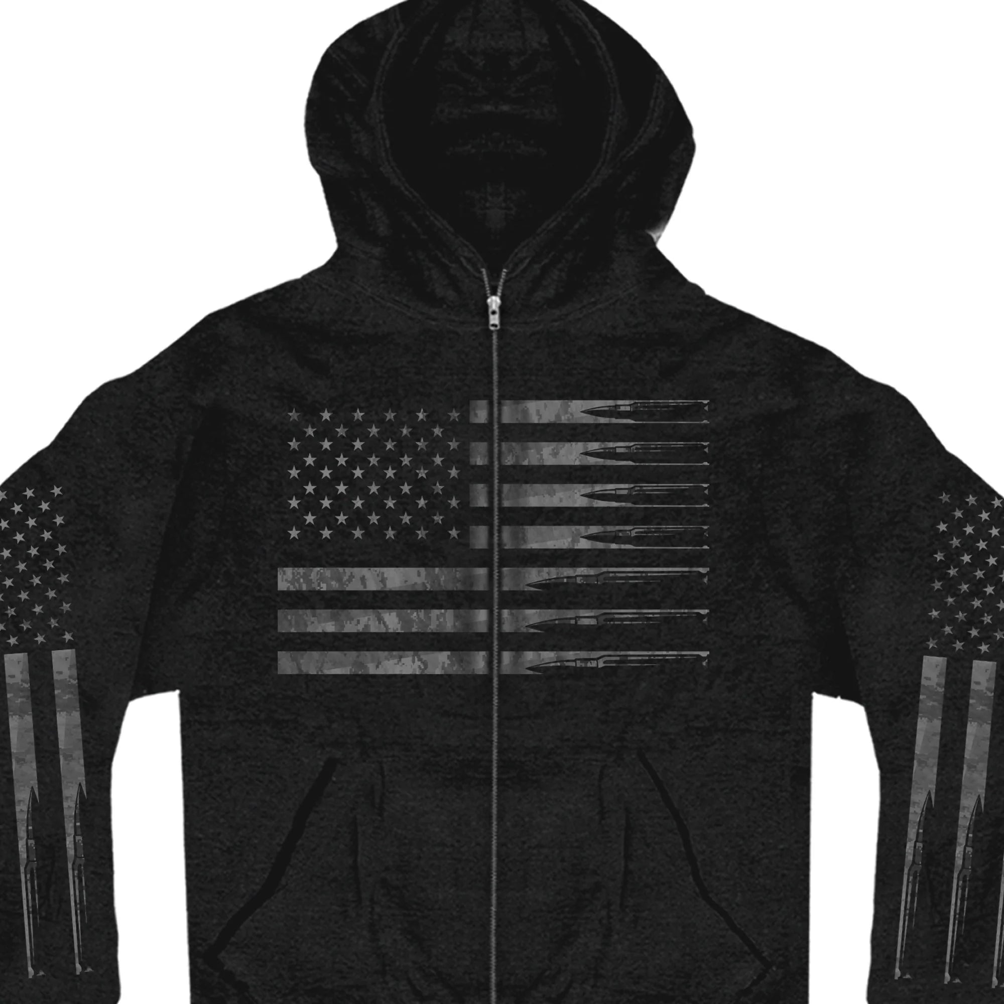Men's Patriotic Bullet Print Sweatshirt - American Flag Graphic Pullover for Casual Wear & Outdoor Activities