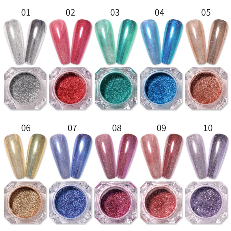 Iridescent Mirror Powder - Shimmering Cosmetic Glitter for Face, Body & Nails | Perfect for Makeup, Festival Looks & DIY Crafts