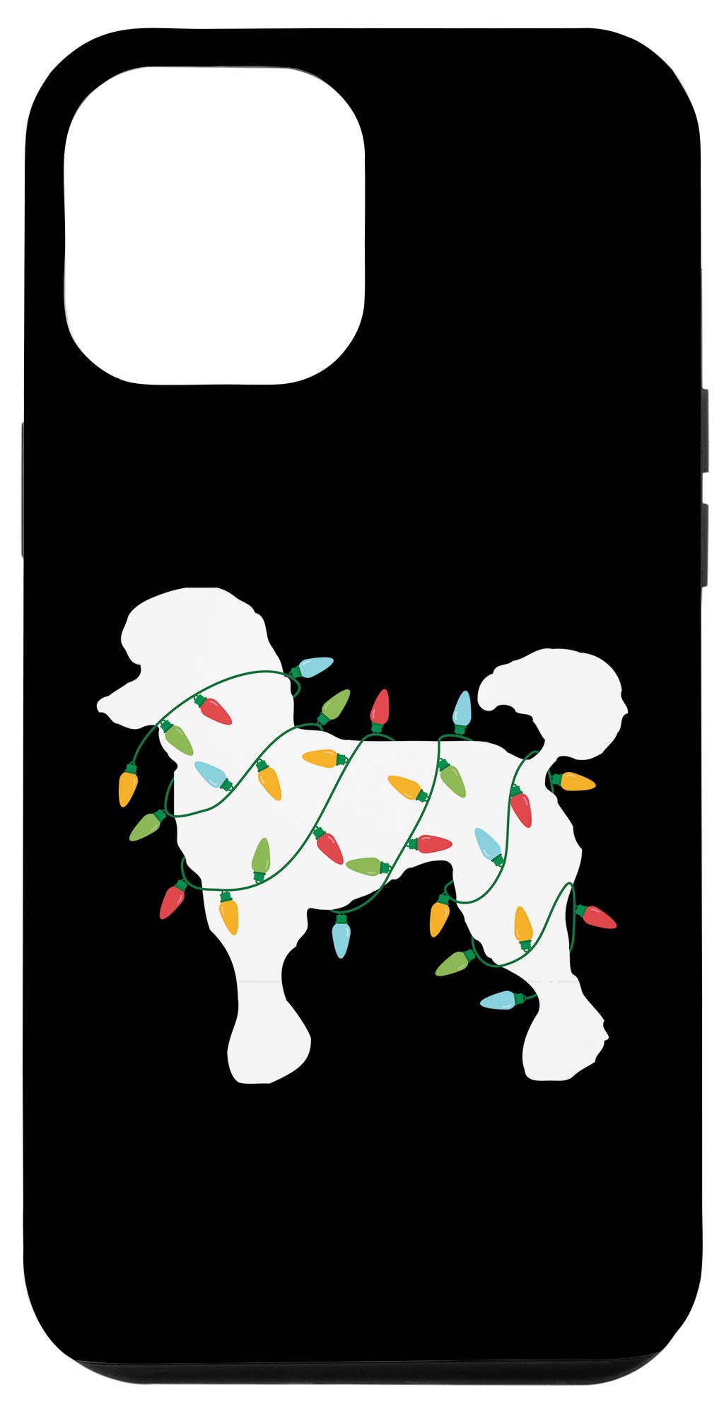 iPhone 12 Pro Max Case with Christmas Lights & Poodle Design - Perfect Holiday Gift for Dog Lovers | Protective Phone Cover for Christmas Parties & Festive Celebrations