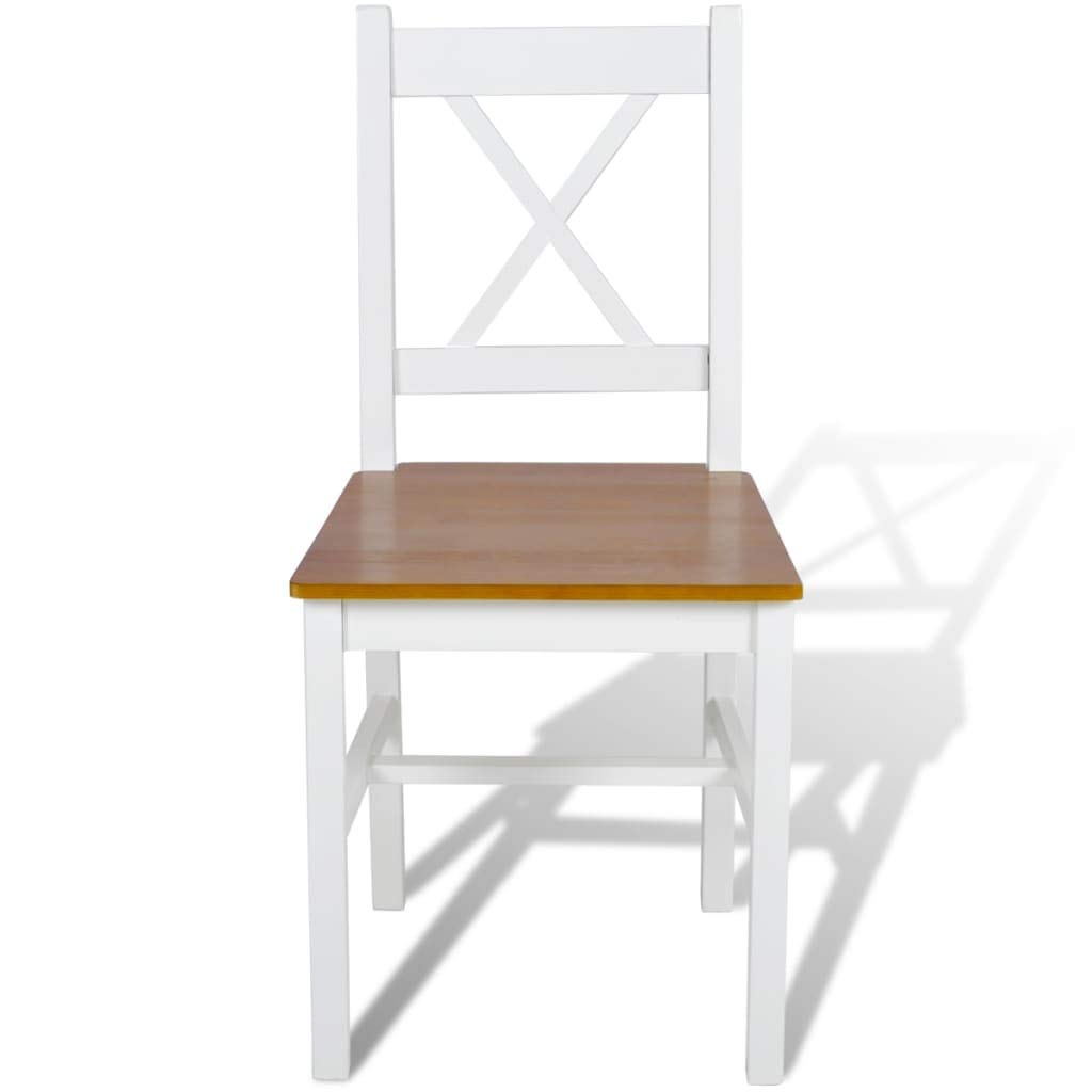 CHARMMA 4-Piece White Pinewood Dining Chairs Set - Modern Farmhouse Kitchen Chairs for Dining Room, Breakfast Nook, and Outdoor Patio