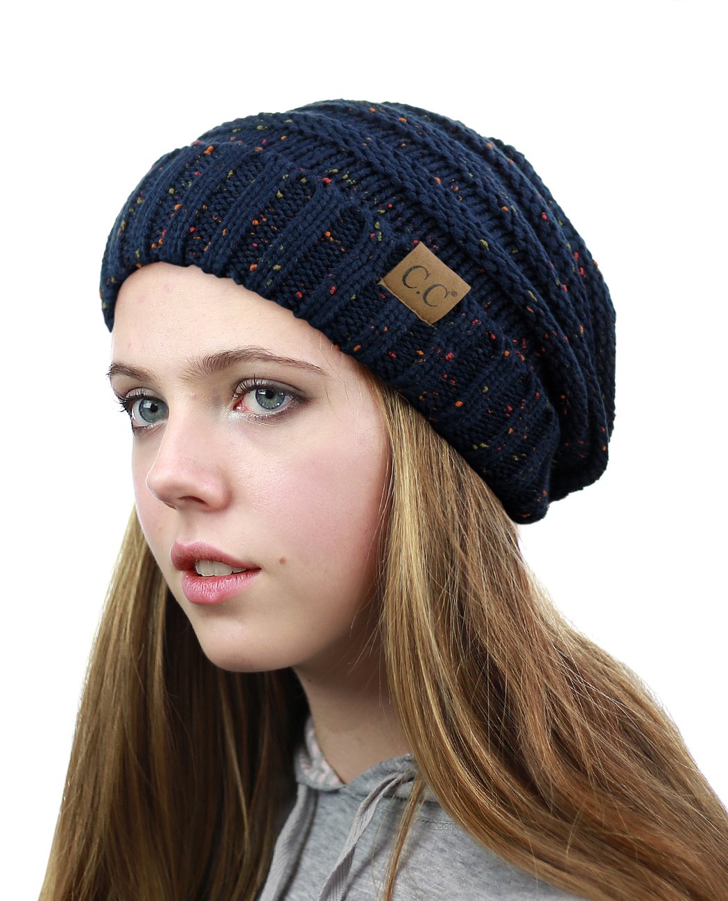 NYFASHION101 Slouchy Wrinkled Beanie Cap - Soft Stretchy Skull Hat for Men & Women - Winter Warm Knit Hat for Outdoor Activities, Streetwear Fashion