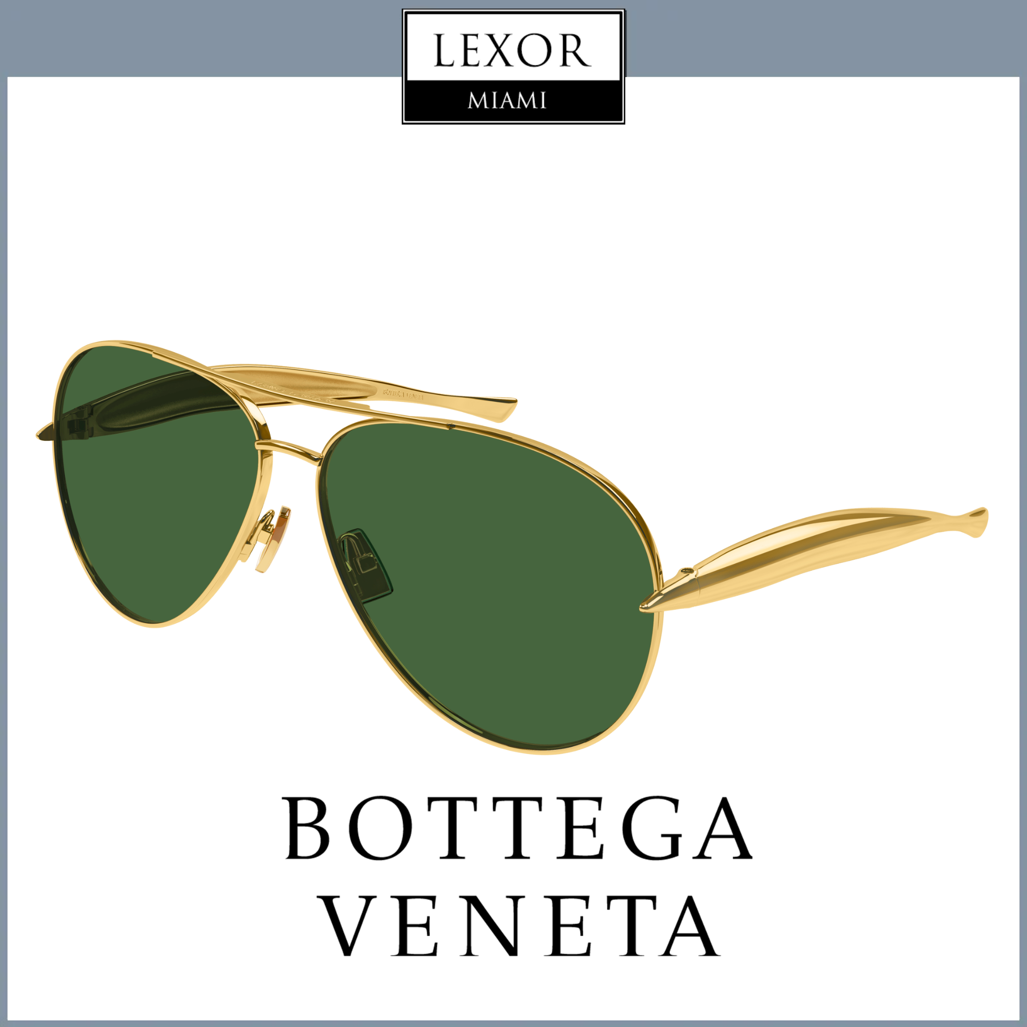 Bottega Veneta BV1305S 001 Sunglasses - 64mm Metal Frame for Men | Luxury Designer Shades for Driving, Travel & Outdoor Activities