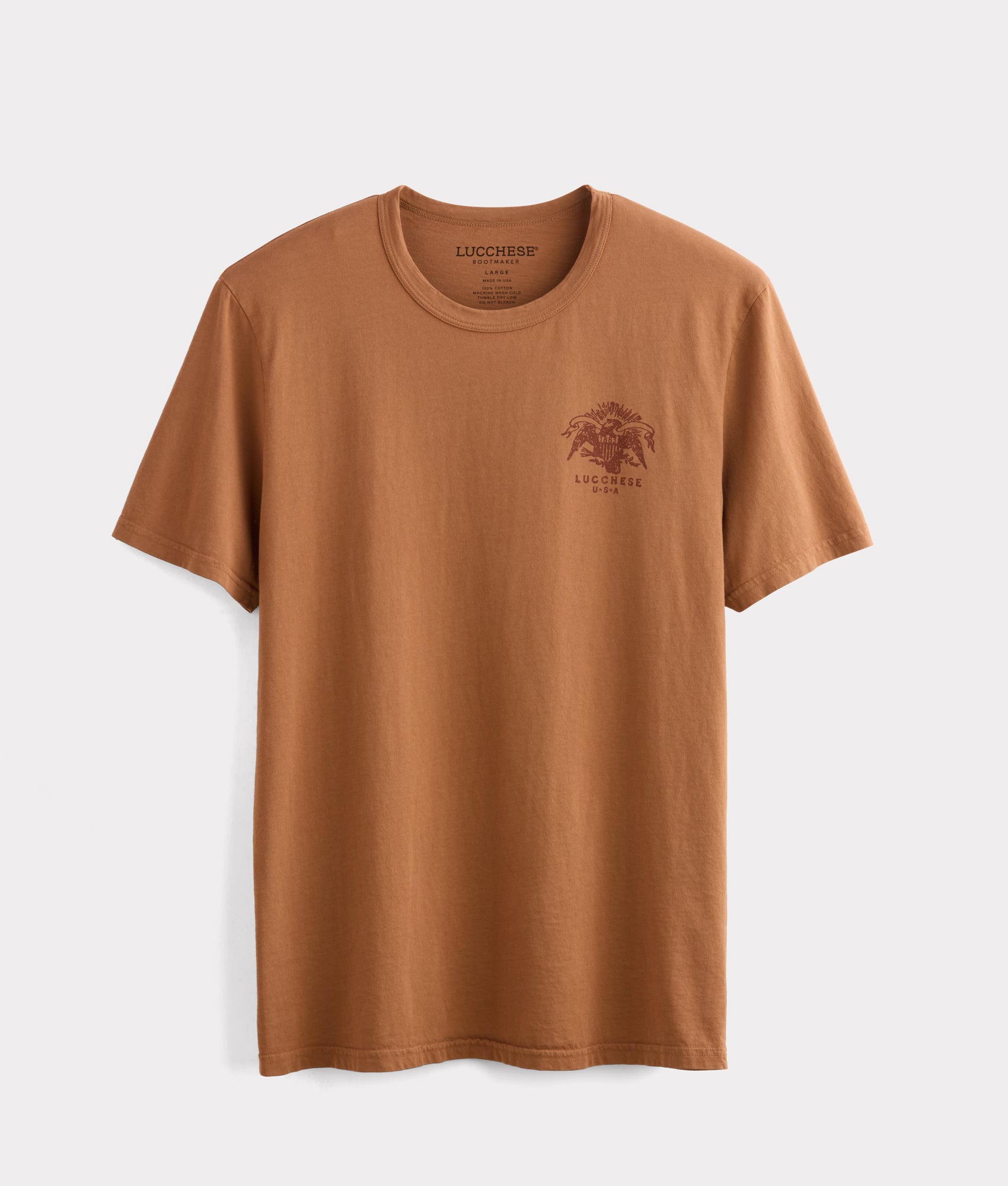 Eagle Stamp Graphic T-Shirt for Men - Soft Cotton Brown Tee - Casual Streetwear & Outdoor Activities