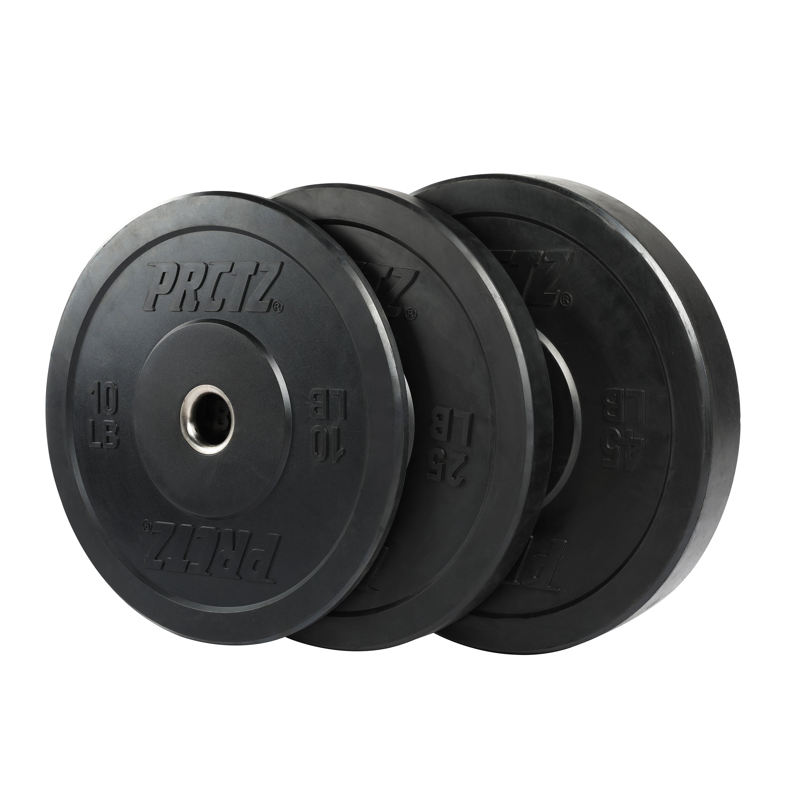 PRCTZ 160 lb Rubber Bumper Weight Plate Set - 2