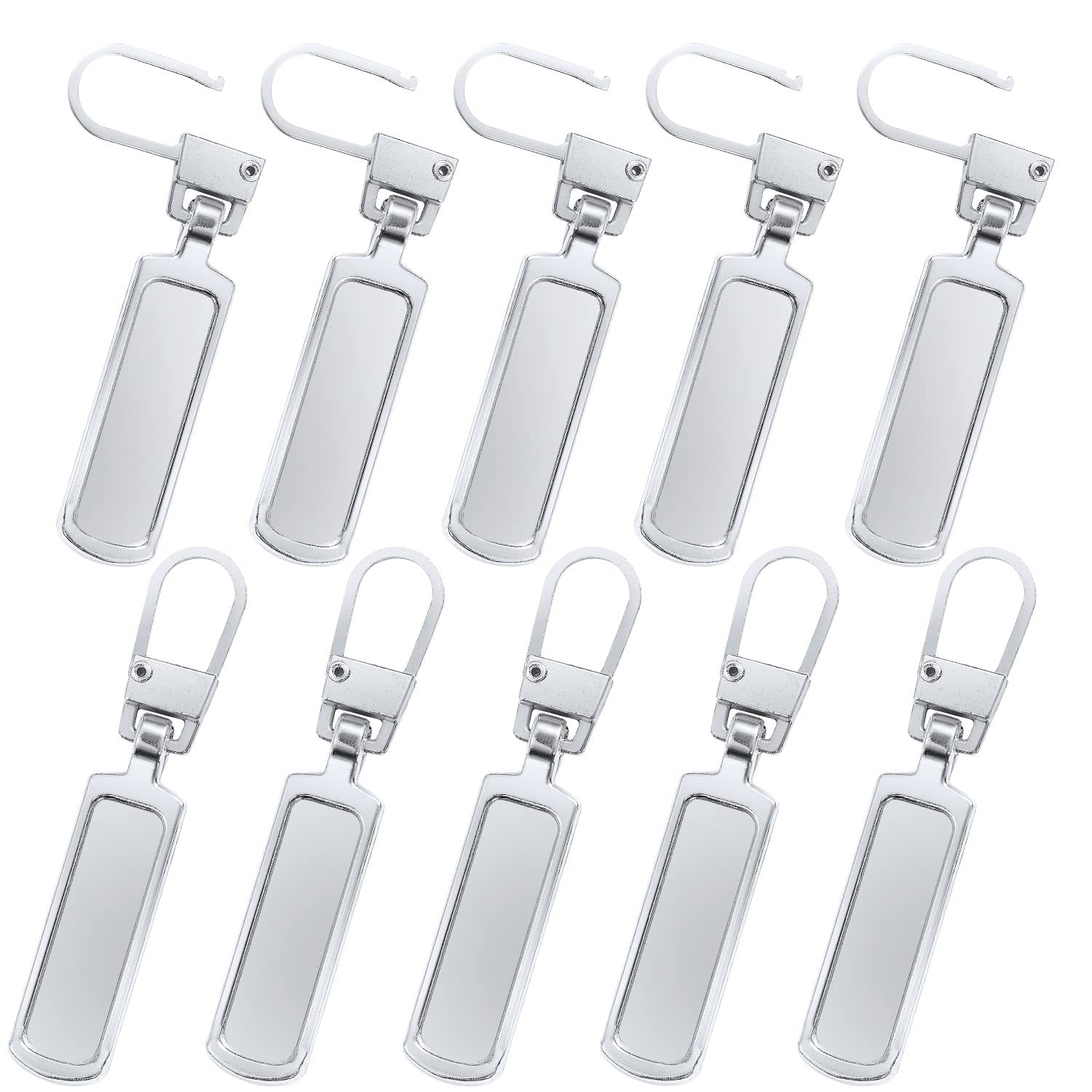 10pcs Silver Detachable Metal Zipper Pull Replacement for Small Holes - Perfect for Jackets, Purses, Boots, Jeans, Coats, Suitcases & Dresses | Easy DIY Repair & Fashion Upgrade Accessory