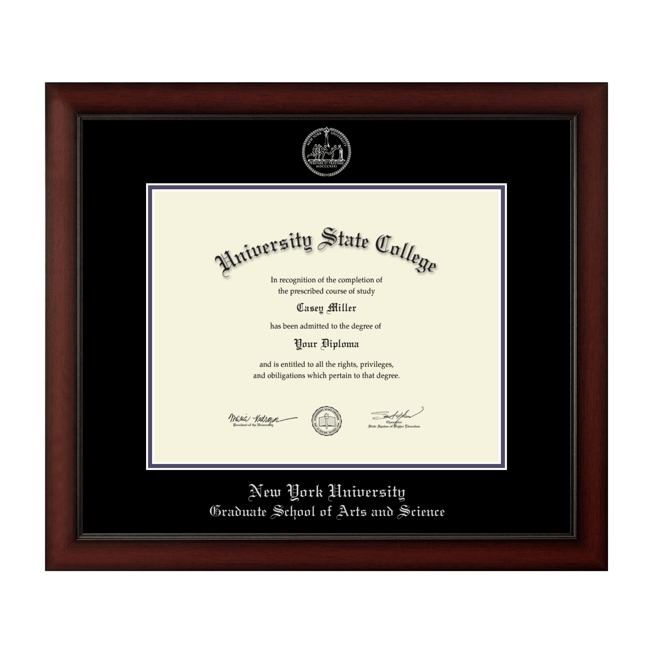 NYU Graduate School of Arts and Science Diploma Frame 14.25x11.25 Inches - Gold Embossed Display for Bachelor's, Master's & PhD Degrees - Perfect for Office Decor, Graduation Gifts & Wall Display