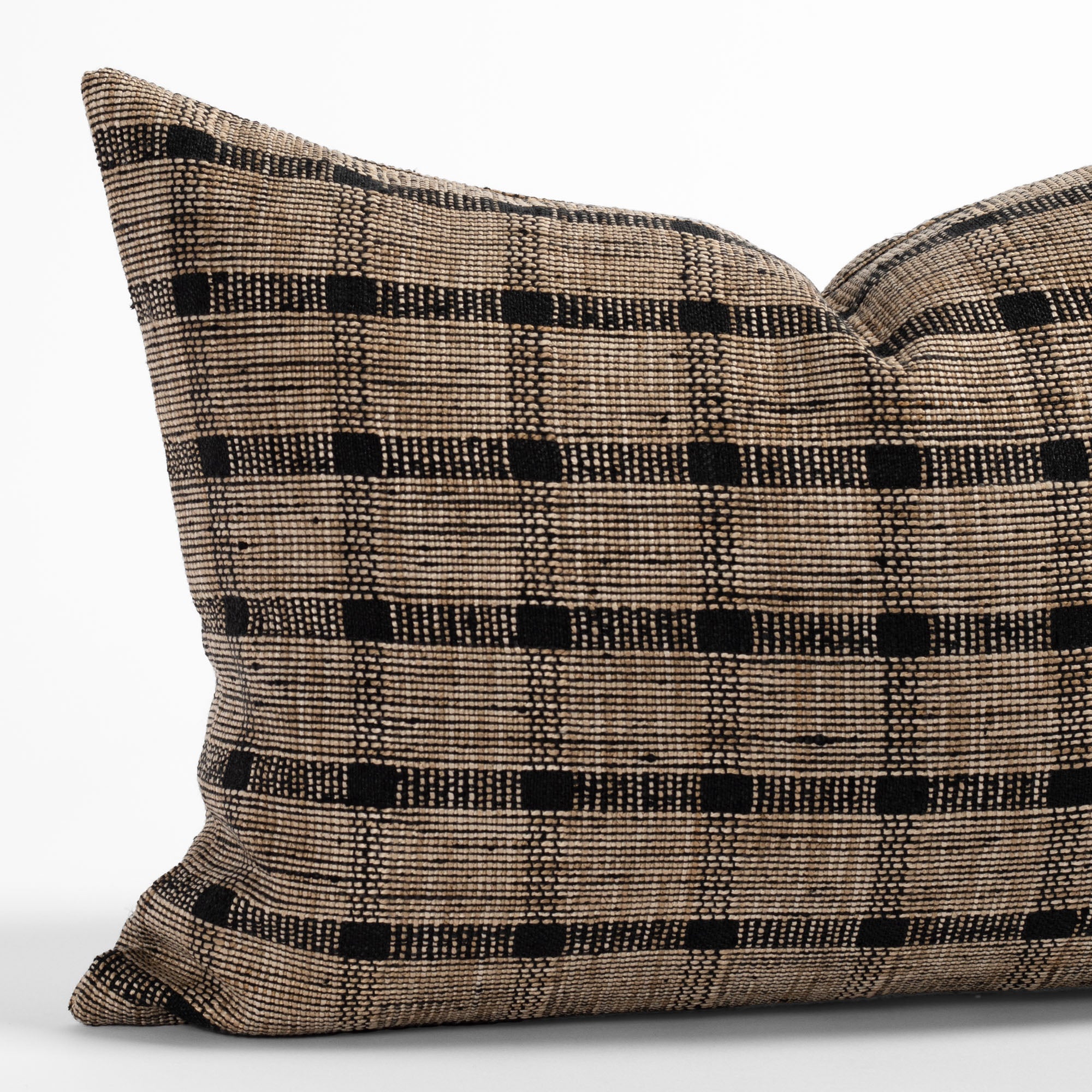 Harriet Check 14x20 Lumbar Pillow in Espresso - Decorative Cushion for Sofa, Bed & Office Chair Support - Perfect for Living Room, Bedroom or Home Decor