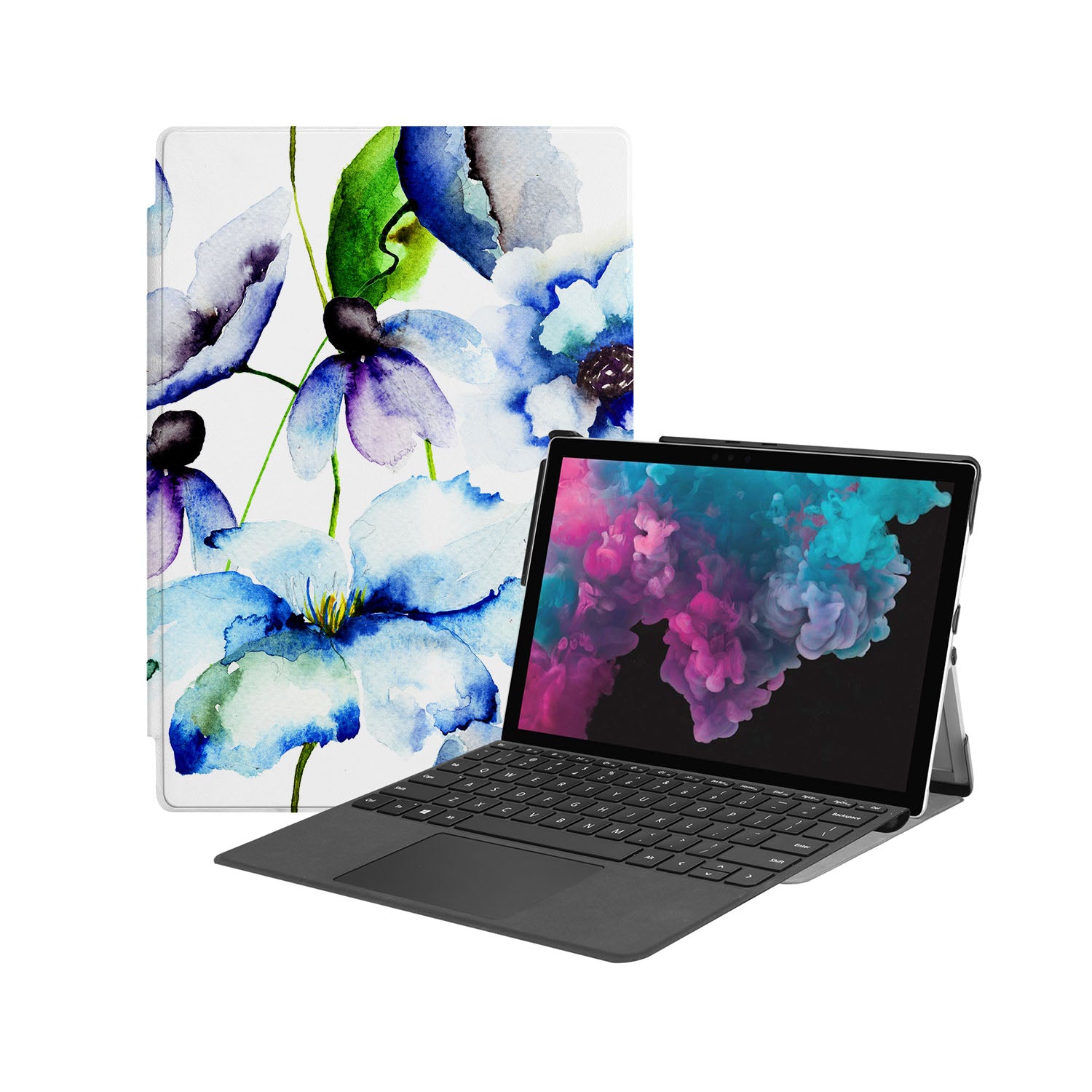 Microsoft Surface Case - Watercolor Flower Design Protective Cover for Surface Pro 7/8, Surface Laptop 3/4 | Slim & Durable | Perfect for Work, School & Travel