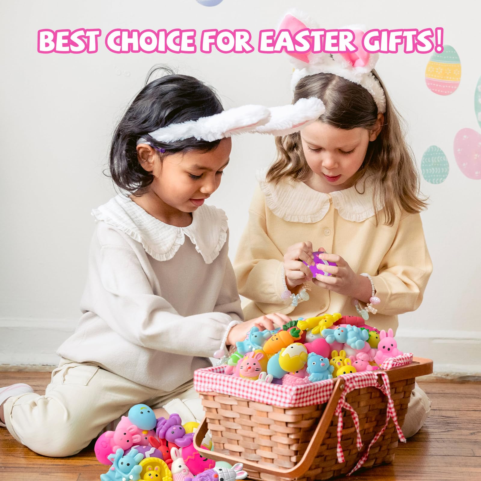 72PCS Easter Mochi Squishy Toys - Cute Animal Stress Relief Fidget Toys for Kids, Teens & Adults - Perfect for Easter Egg Fillers, Basket Stuffers, Party Favors, Classroom Prizes & Goodie Bags - Great for Sensory Play, Stress Relief & Easter Celebrations