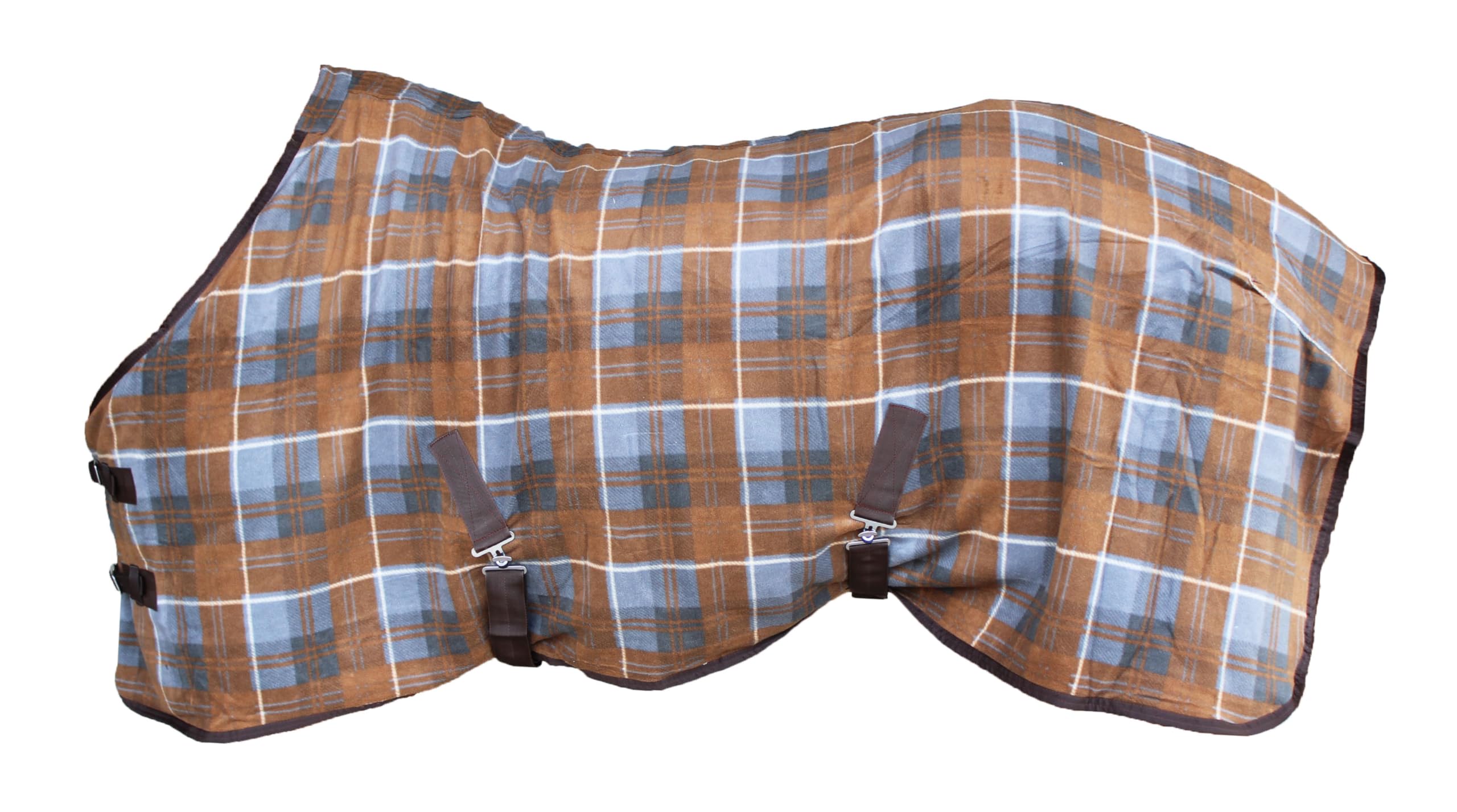CHALLENGER Horse Polar Fleece Cooler Blanket - Moisture Wicking Winter Exercise Liner for Horses (43EEFunPrint) - Perfect for Cold Weather Riding, Training & Stable Use