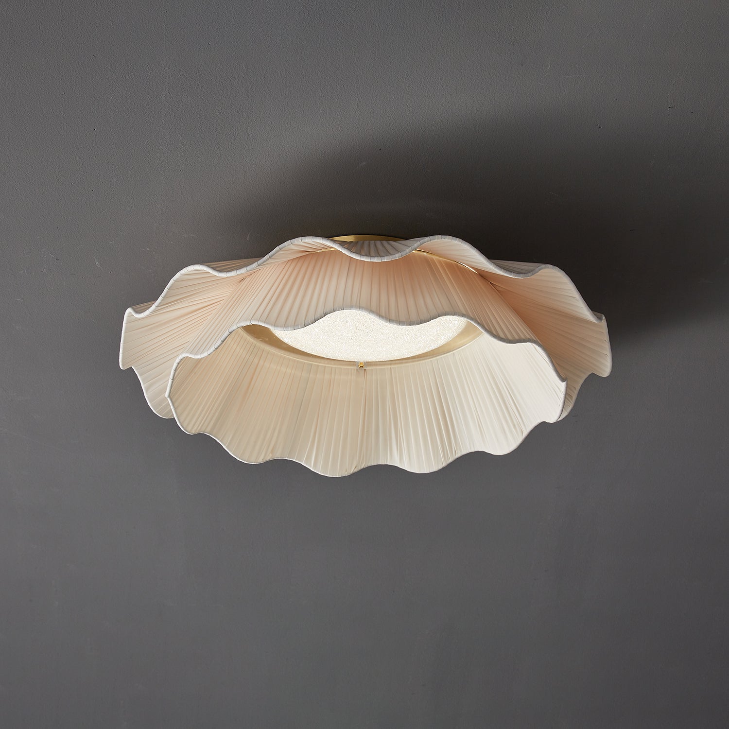 Arwen Fabric Wave Ceiling Lamp - Modern Handmade Rattan Pendant Light for Living Room, Bedroom, Dining Room & Office - Soft Ambient Lighting Fixture for Home Decor
