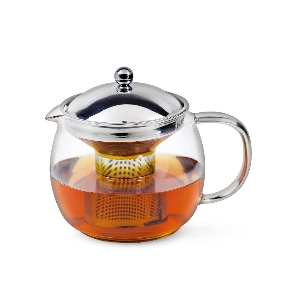 Avanti Ceylon Glass Tea Pot 1.25L - Premium Heat-Resistant Teapot for Loose Leaf Tea - Perfect for Home, Office & Tea Ceremonies