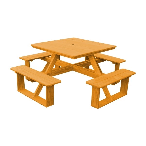 Pressure Treated Pine Square Walk-In Table - Durable Outdoor Dining & Patio Furniture for Backyard, Garden & Deck Use
