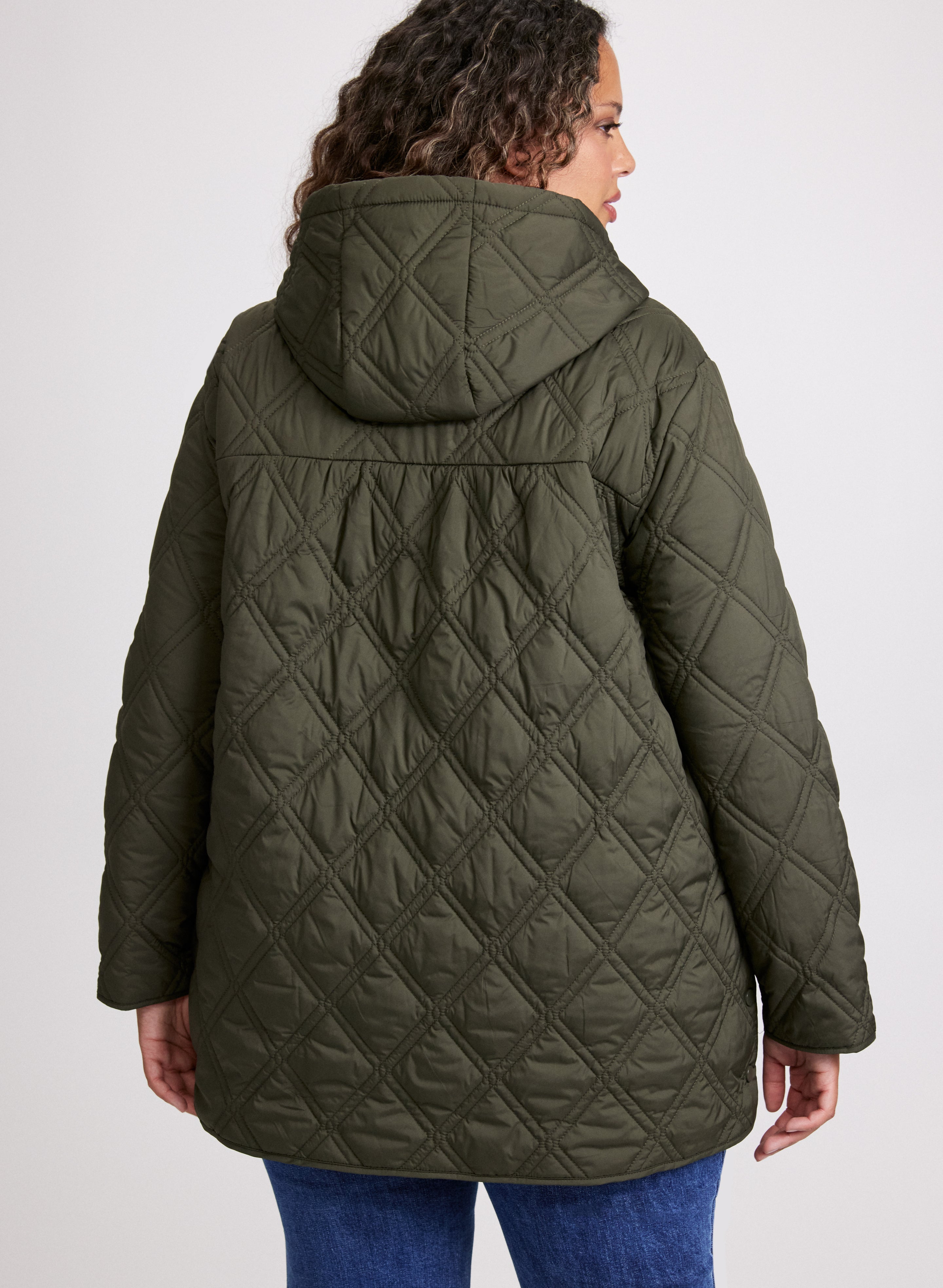 Bernardo Hooded Quilted Jacket for Women - Lightweight Winter Coat with Water-Resistant Shell - Perfect for Outdoor Activities & Casual Wear