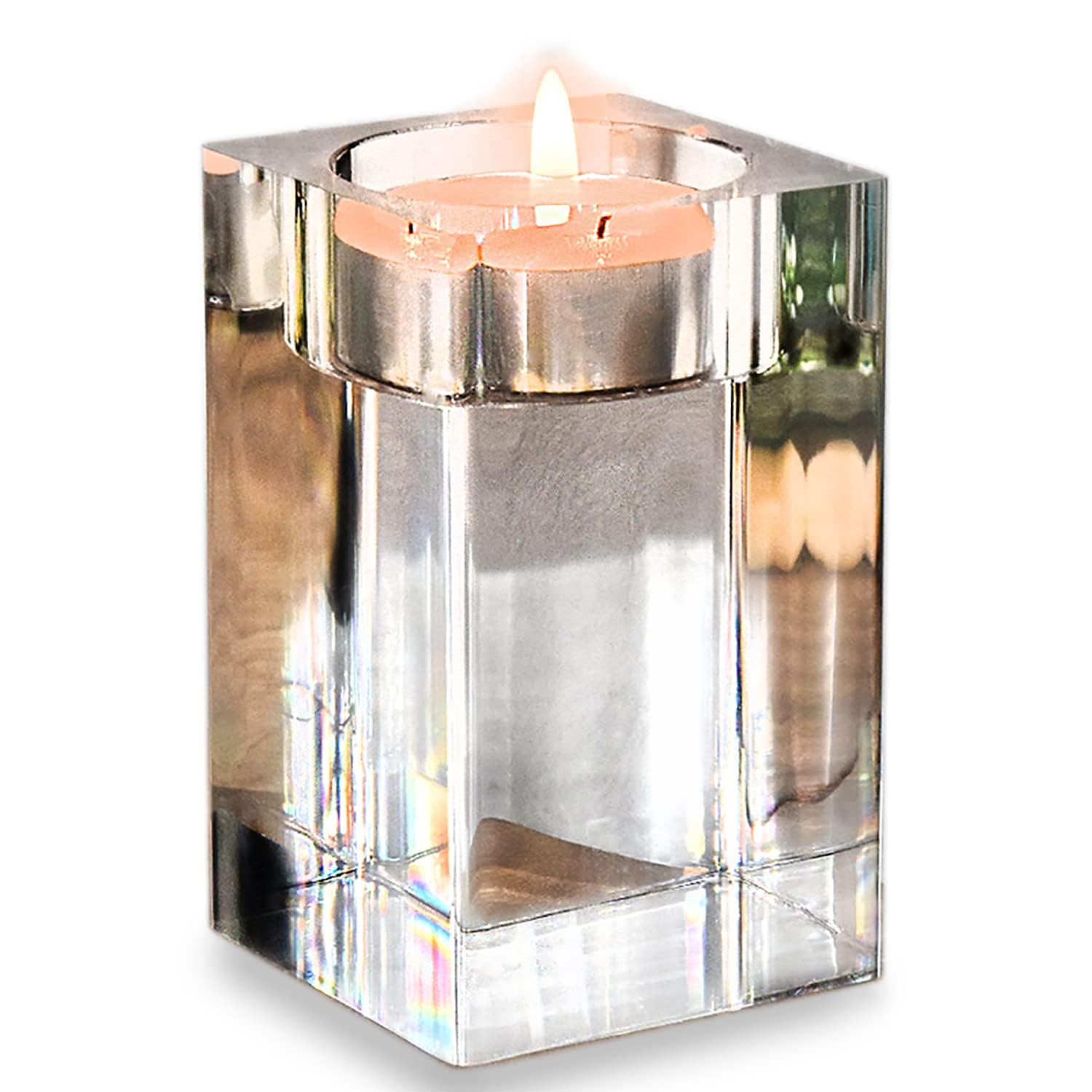 Modern Silver Tealight Candle Holders 8cm - Dining & Bathroom Decor