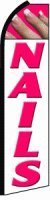 White King Size Swooper Flag Sign for Nail Salon Decor - Perfect for Nail Art Displays, Salon Wall Decor & Nail Technician Business Signs