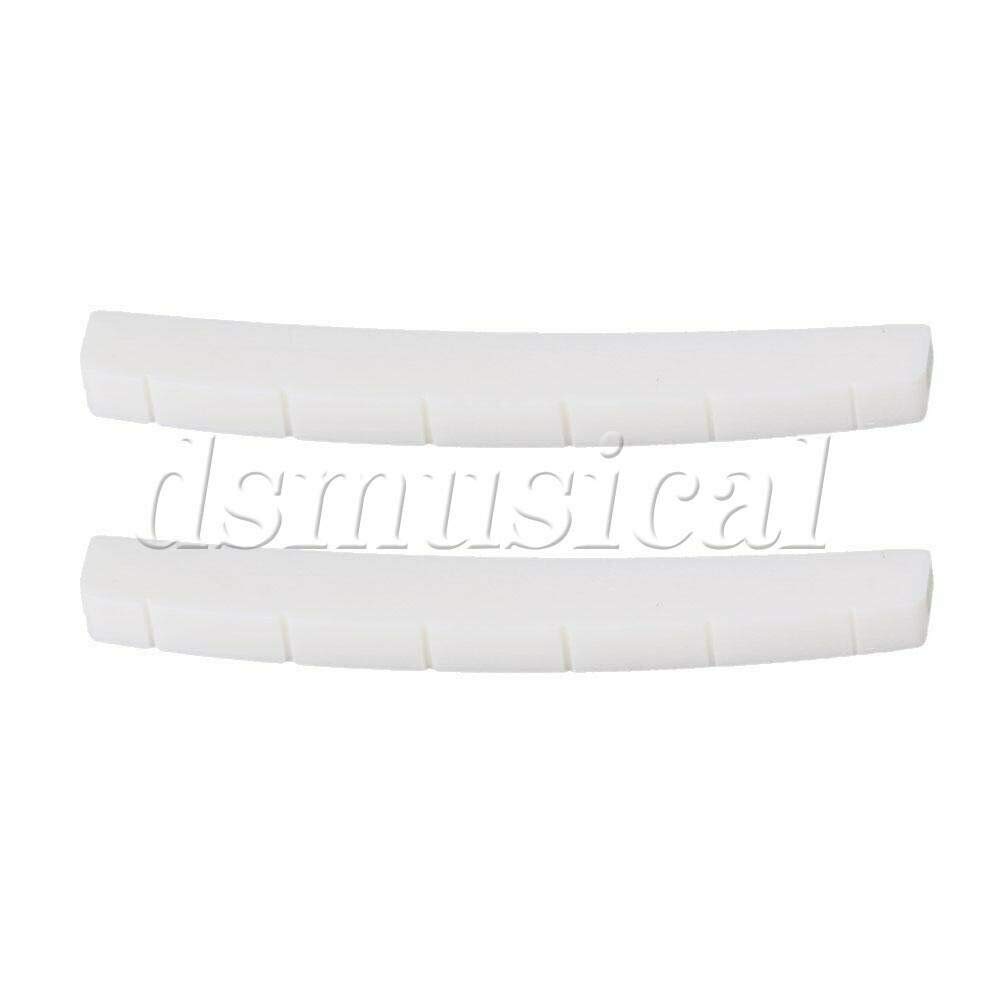 Premium 2-Piece White Cattle Bone Guitar Nut & Bridge Saddle Set for 6-String Electric Guitars - Perfect for DIY Repairs, Upgrades & Enhanced Tone Quality