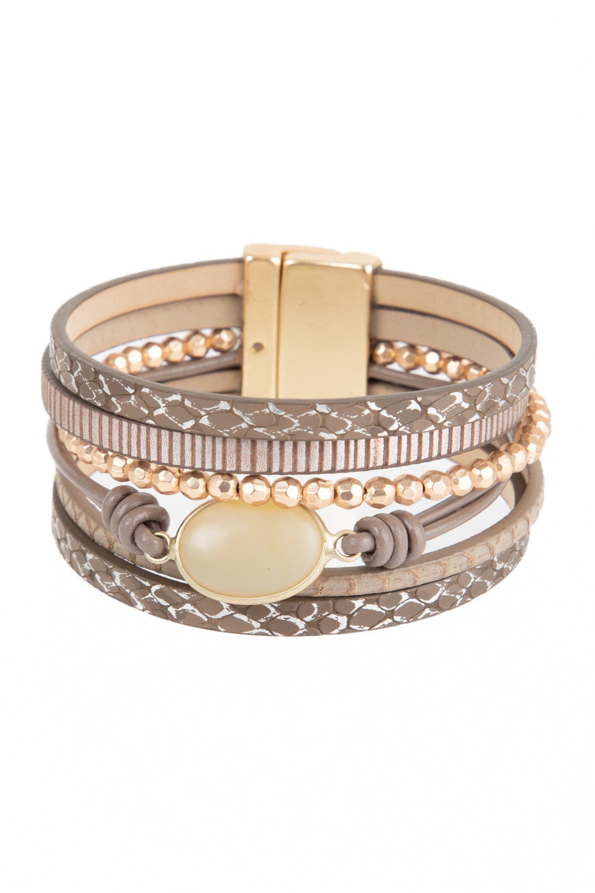 Handmade Beaded Leather Agate Bracelet for Women - Natural Stone Jewelry for Boho Style & Everyday Wear