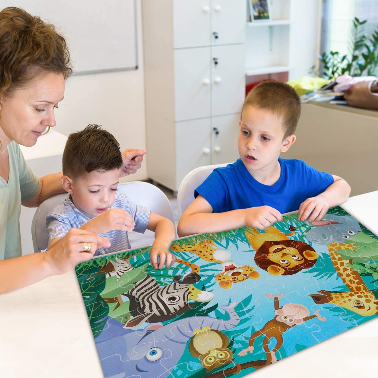 Large 48-Piece Animal Dinosaur Floor Puzzle for Kids Ages 3-8 | Educational Jigsaw Toy for Preschool Learning & Cognitive Development | Perfect for Playrooms, Classrooms & Birthday Gifts