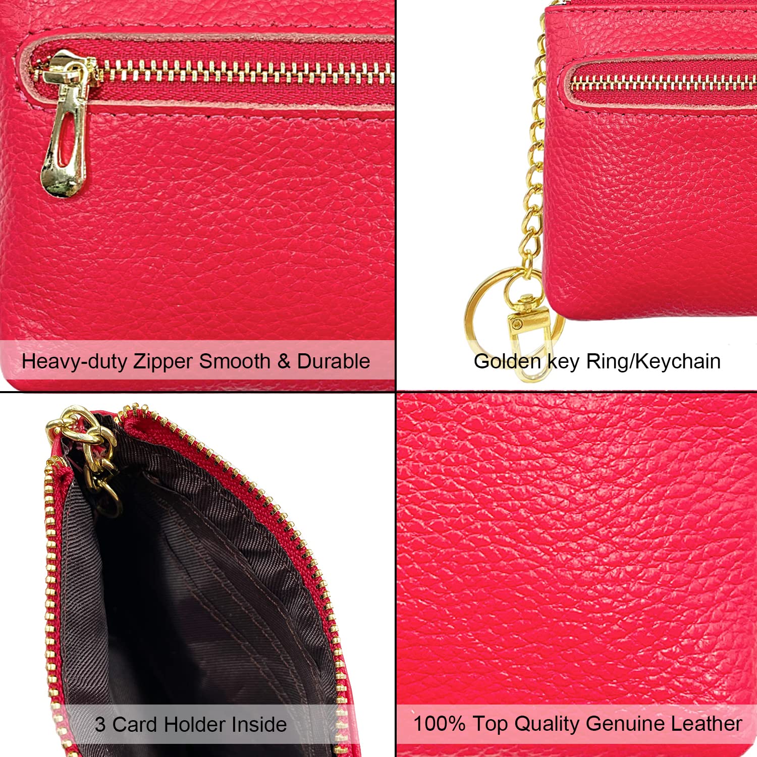 Beurlike Women's RFID Blocking Coin Purse - Small Leather Card Holder & Keychain Wallet for Credit Cards, Cash, and Change | Perfect for Travel, Shopping, and Everyday Use