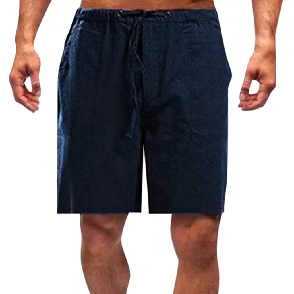 **YUNDAN Men's High Waist Workout Shorts - Elastic Drawstring Gym Shorts for Running, Swimming & Fitness - Breathable Quick-Dry Sports Apparel for Active Lifestyles**