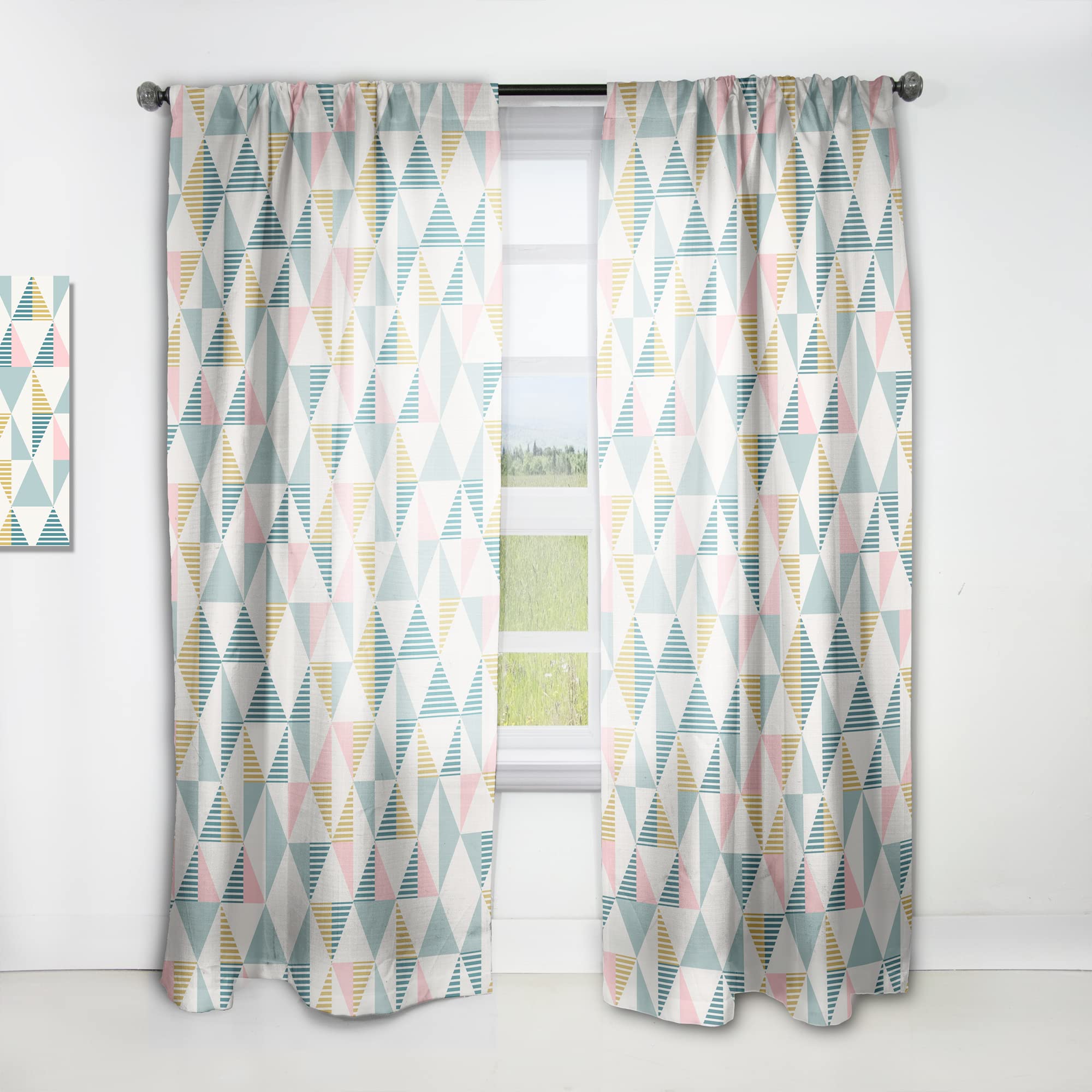 DesignQ Diamond Retro I Thermal Insulated Curtains - Single Panel 52x108 Inches - Blackout Drapes for Bedroom & Living Room - Perfect for Home Decor, Privacy & Energy Efficiency