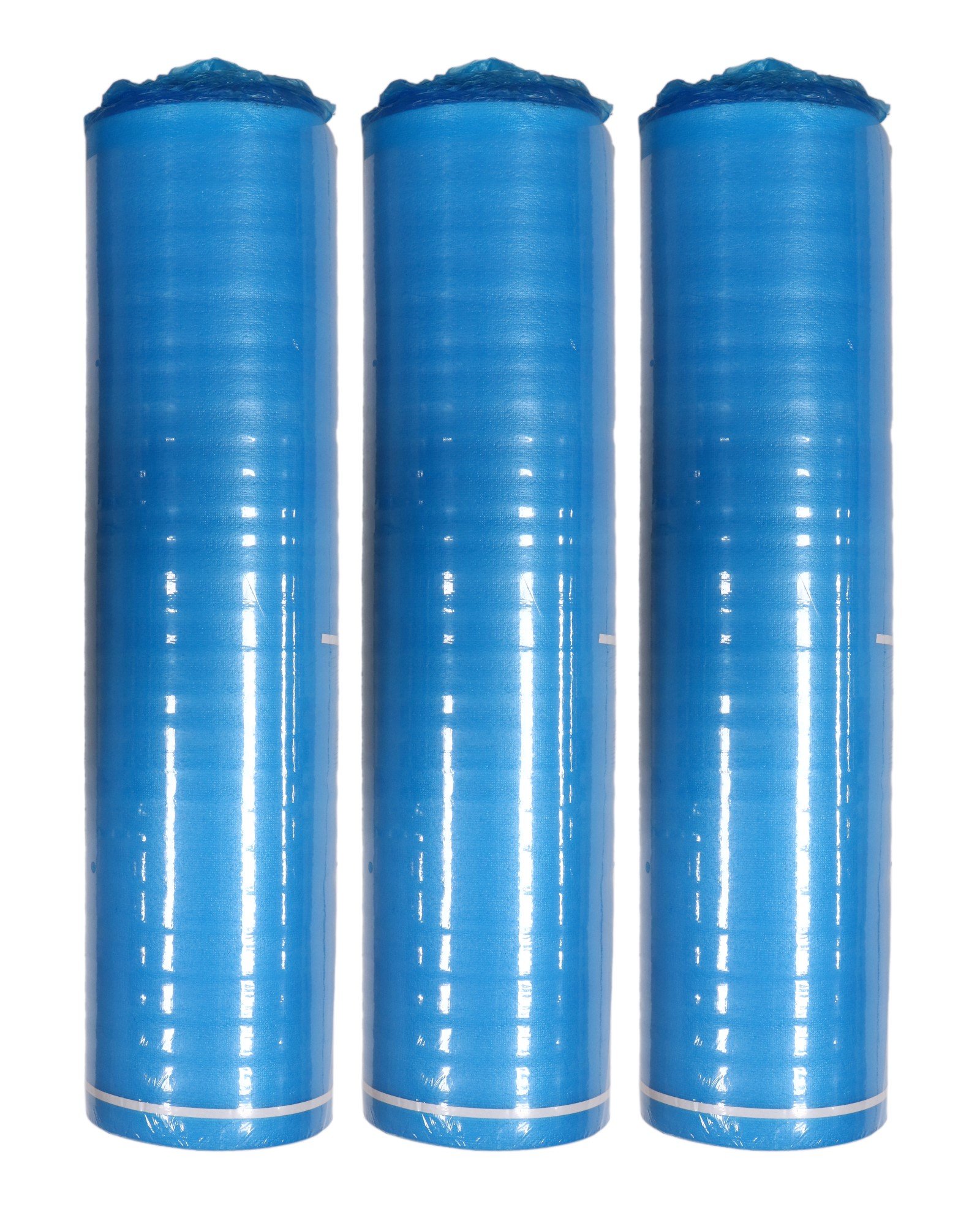 Premium 600 Sq Ft 3mm Thick Flooring Underlayment Padding with Tape & Vapor Barrier - 3-in-1 Heavy Duty Foam Roll (200SF/Roll, Pack of 3) Royal Blue - Ideal for Laminate, Vinyl & Engineered Hardwood Floor Installation