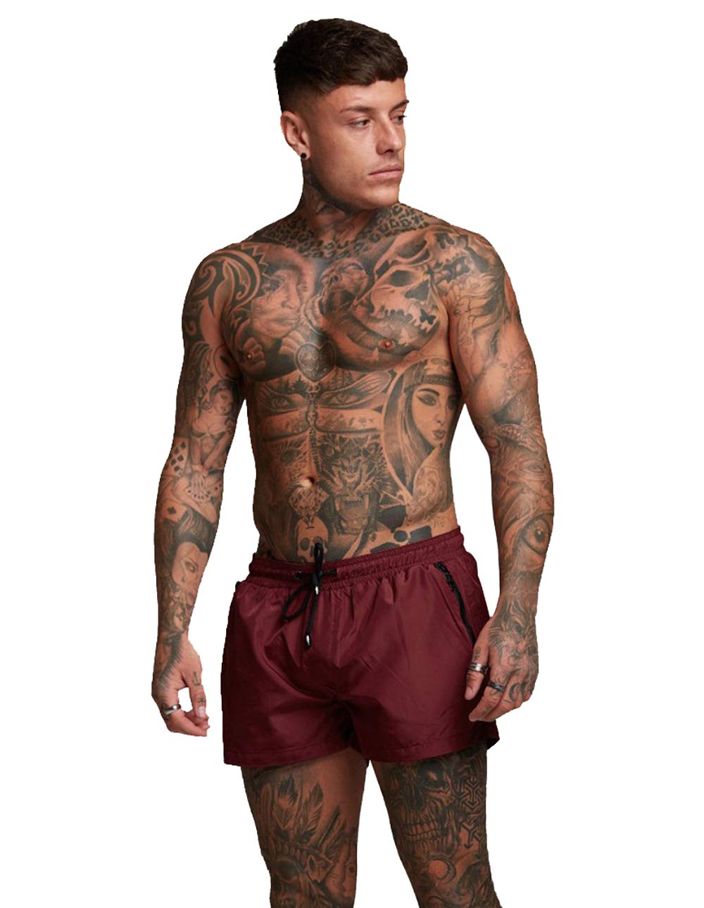 TONLEN Men's Quick-Dry Swim Trunks with Zipper Pockets - Lightweight Sports Swimwear for Beach, Pool & Water Activities