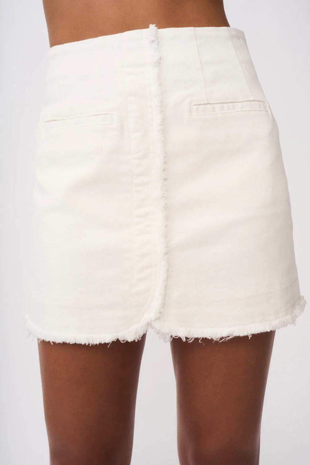 Ember Denim Mini Skirt in Ivory - High Waisted Stretch Denim Skirt for Women | Perfect for Casual Outfits, Date Nights & Summer Fashion
