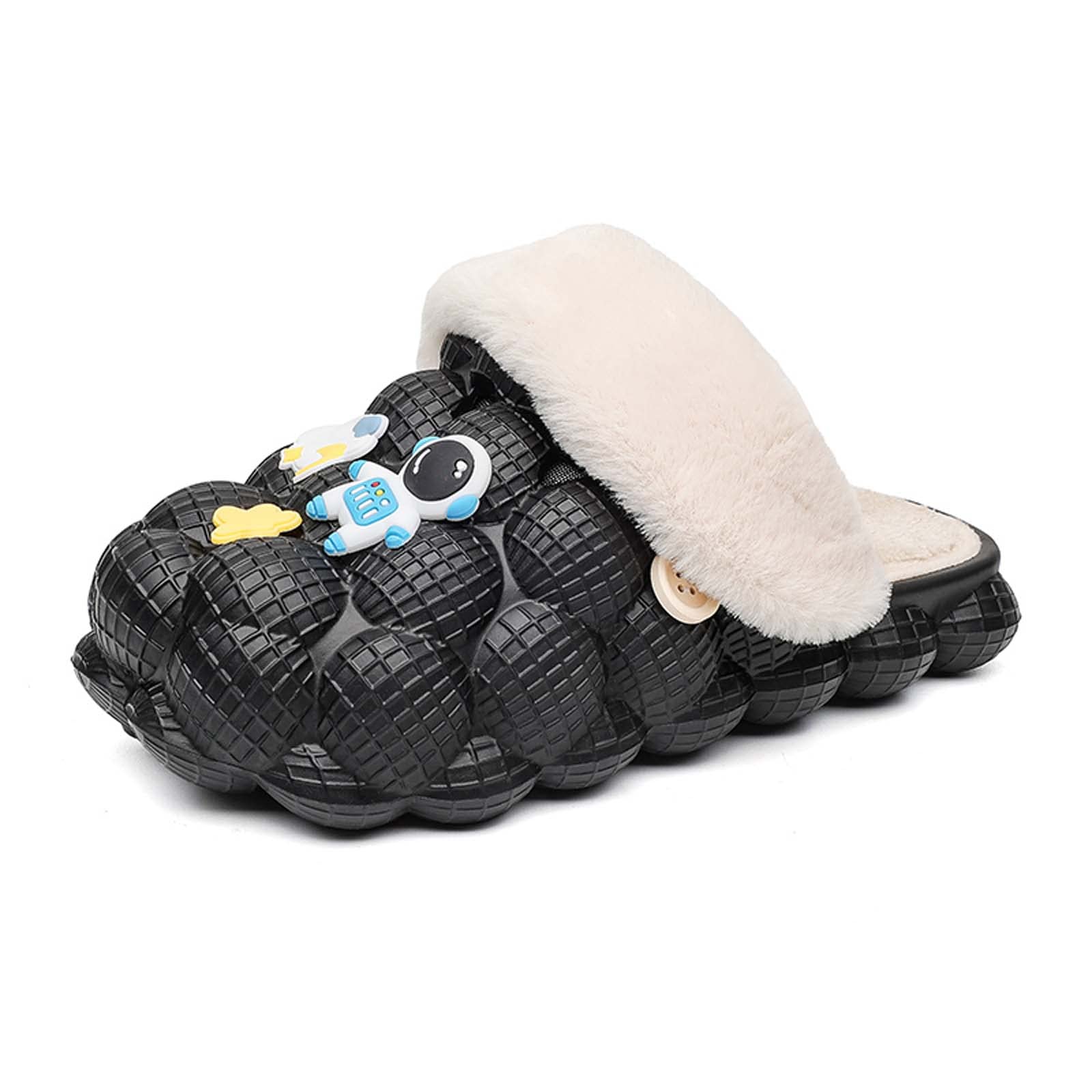 Eohsnem Bubble Slides Slippers for Women & Men - Fuzzy Lychee Massage House Shoes, Plush Winter Indoor/Outdoor Slippers for Home, Spa, Lounge & Casual Wear