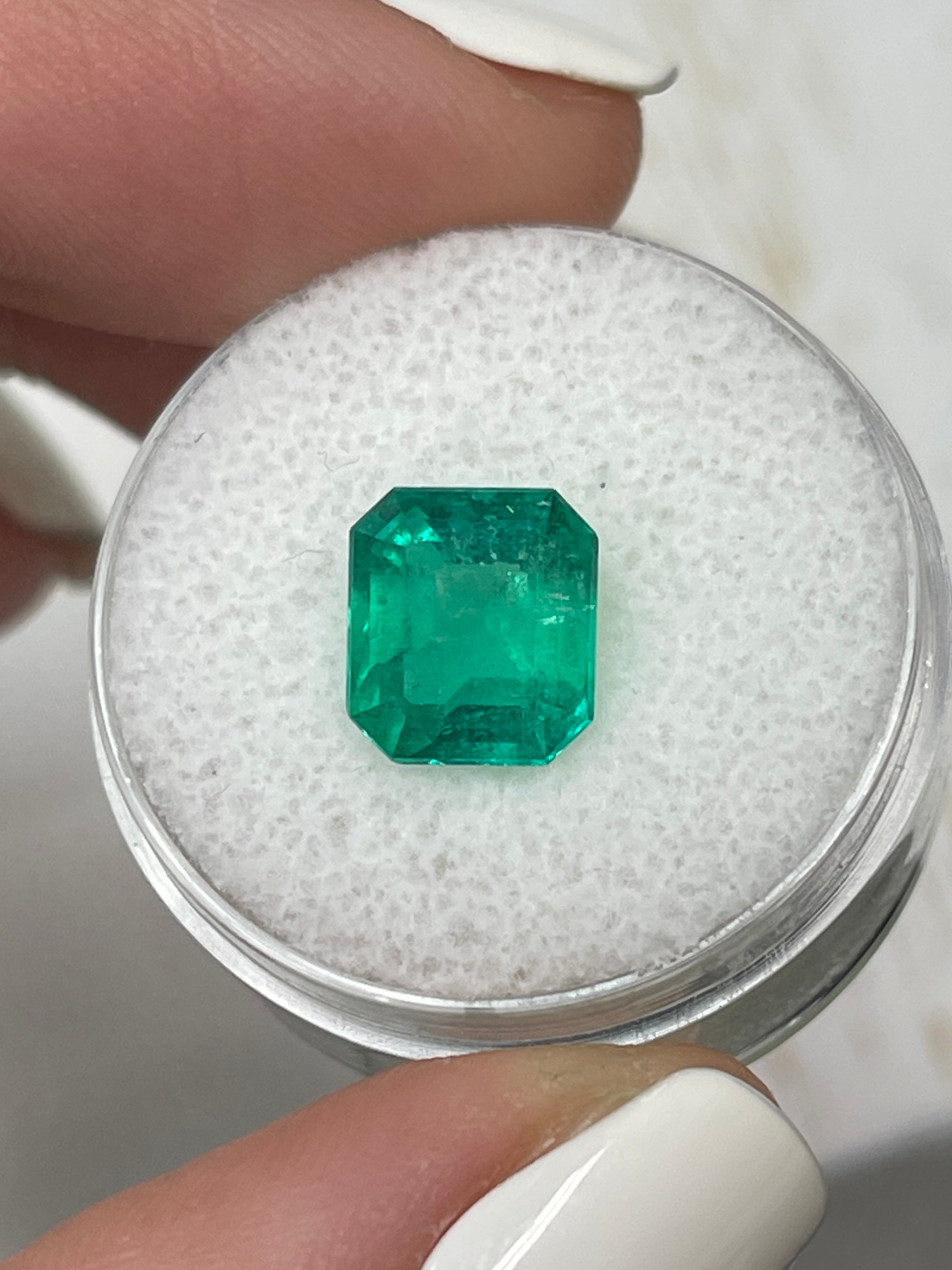 2.63 Carat Deep Bluish Natural Loose Colombian Emerald - Emerald Cut Gemstone for Jewelry Making, Engagement Rings & Luxury Gifts