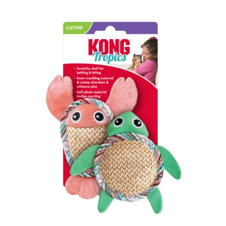 Tropics Pals Sea Creatures Cat Toys - 2 Pack Catnip Stuffed Animal Toys for Kittens & Adult Cats - Perfect for Playtime, Training & Stress Relief