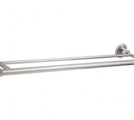 9504-BN Brushed Nickel Double Towel Bar Wall Mount - Bathroom Towel Rack for Modern & Traditional Home Decor