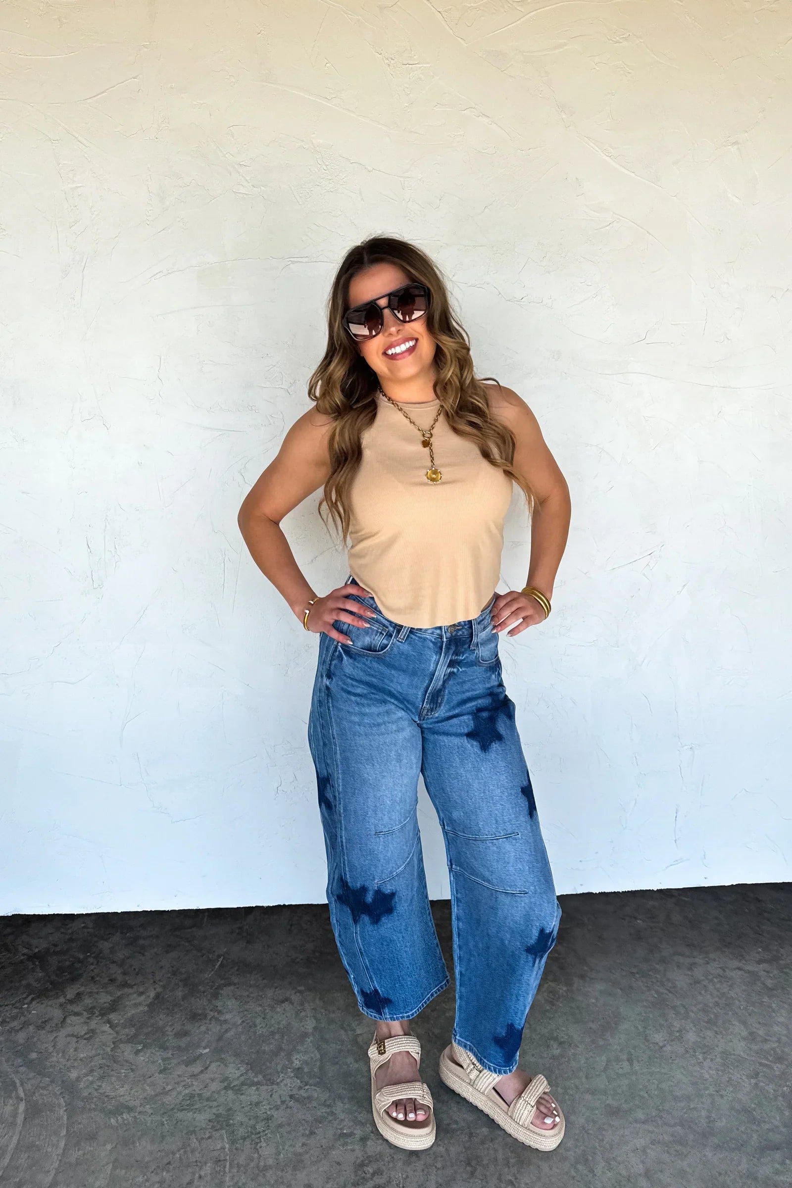 PREORDER: Born to Shine Barrell Jean - High Waist Distressed Denim Jeans for Women | Perfect for Casual Outfits, Night Out, and Street Style Fashion