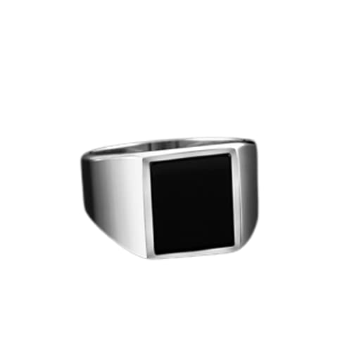 Black Onyx Men's Signet Ring - Sterling Silver Pinky Ring for Men - Baguette Black Onyx Jewelry - Elegant Wedding Band & Gift for Him - Perfect for Formal Events, Date Nights & Special Occasions